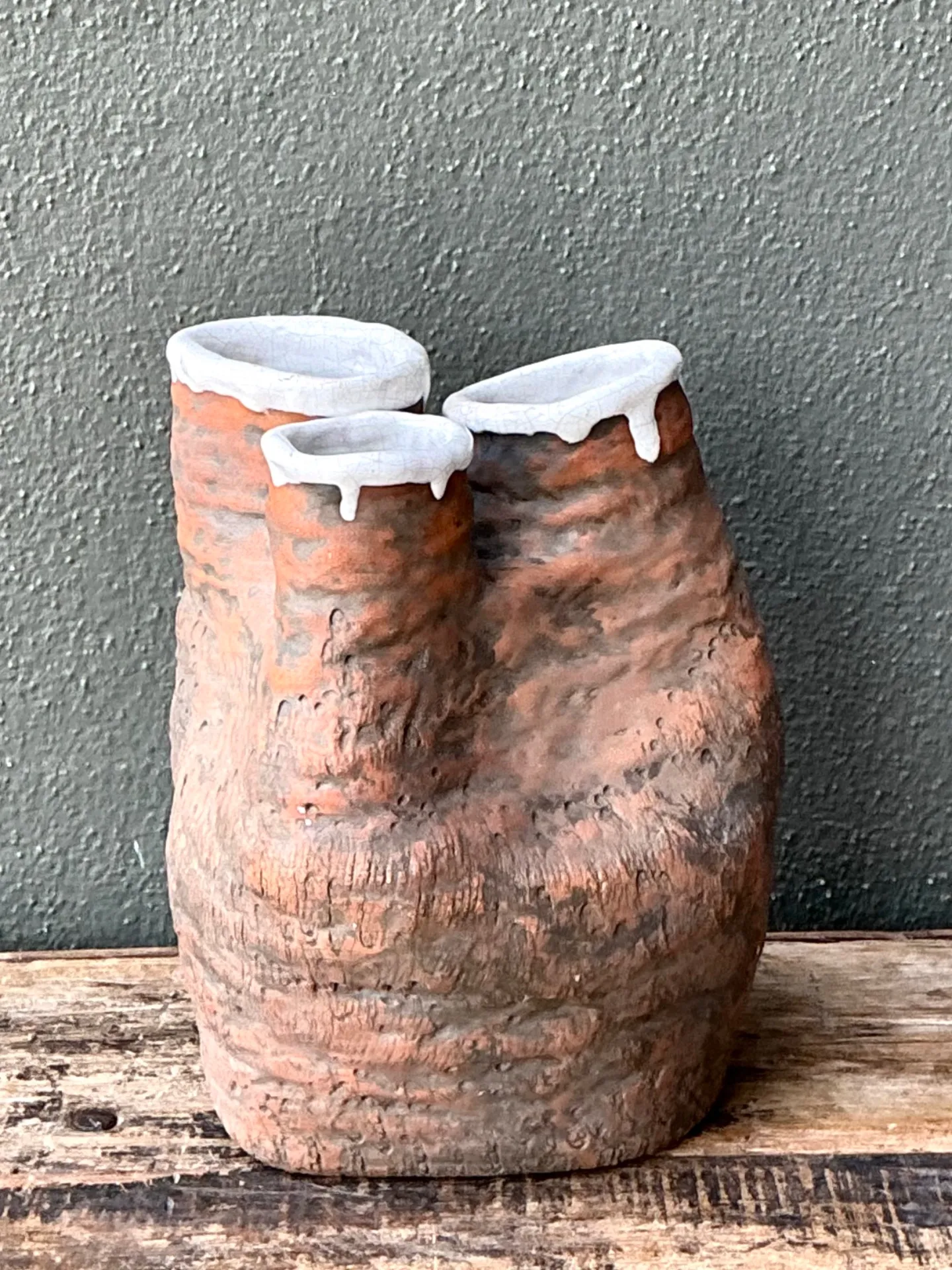 Vintage 1972 Organic Form Pottery Vase — additional photo 3