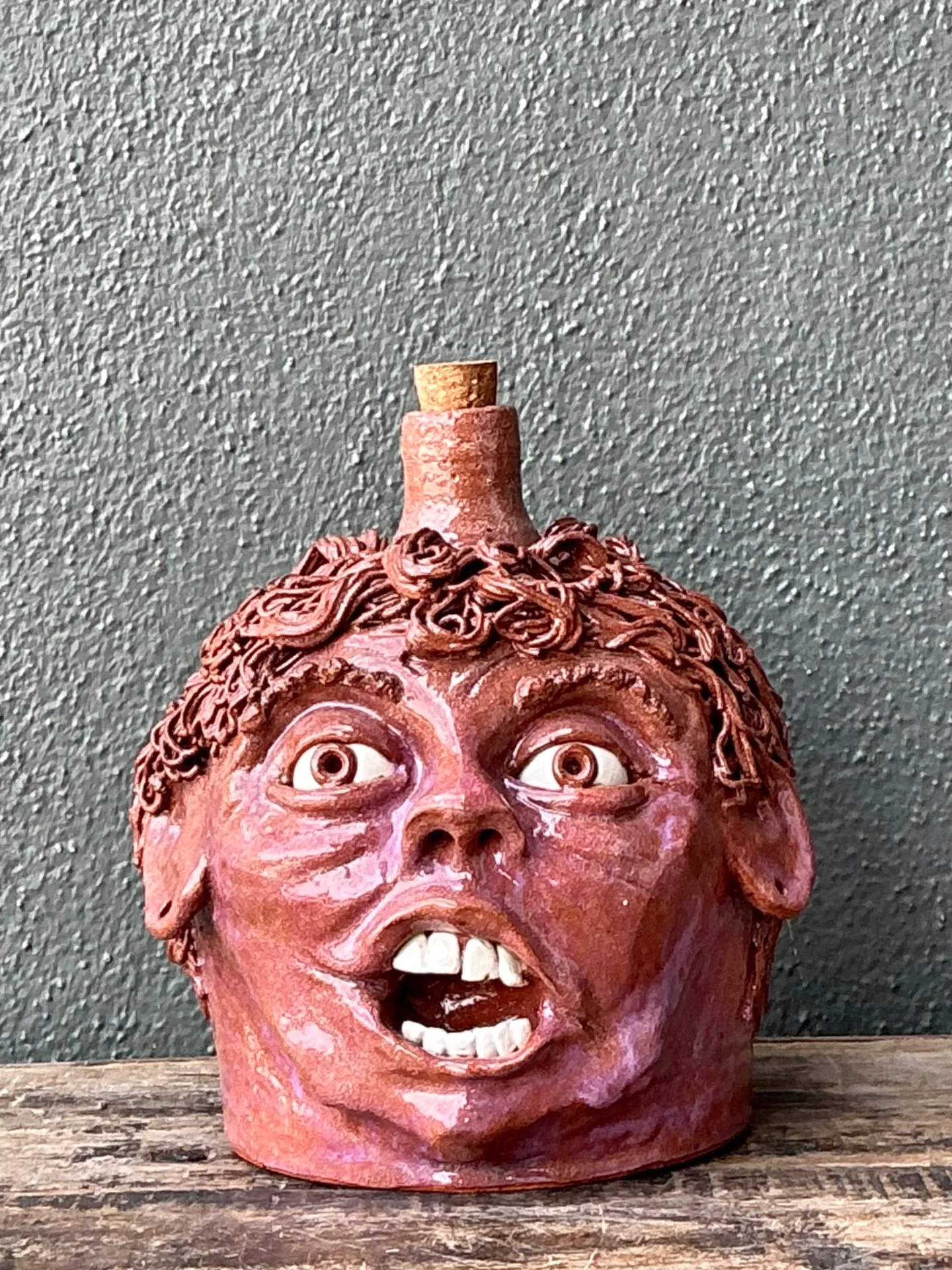 Vintage Handcrafted Ceramic Face Jug — additional photo 5