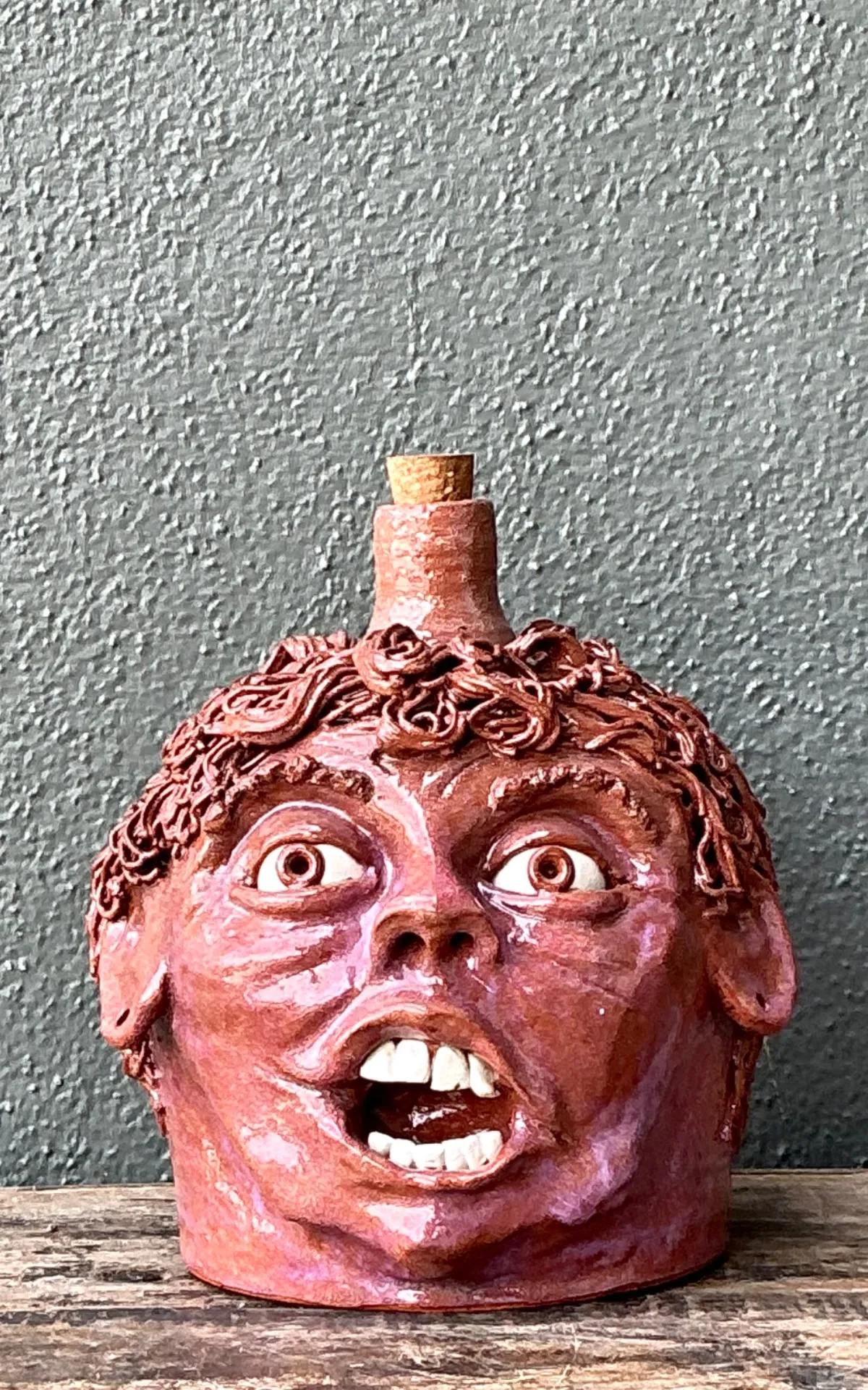 Vintage Handcrafted Ceramic Face Jug — additional photo 3