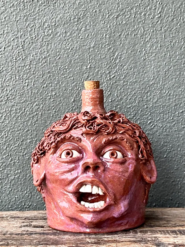 Vintage Handcrafted Ceramic Face Jug — additional photo 3