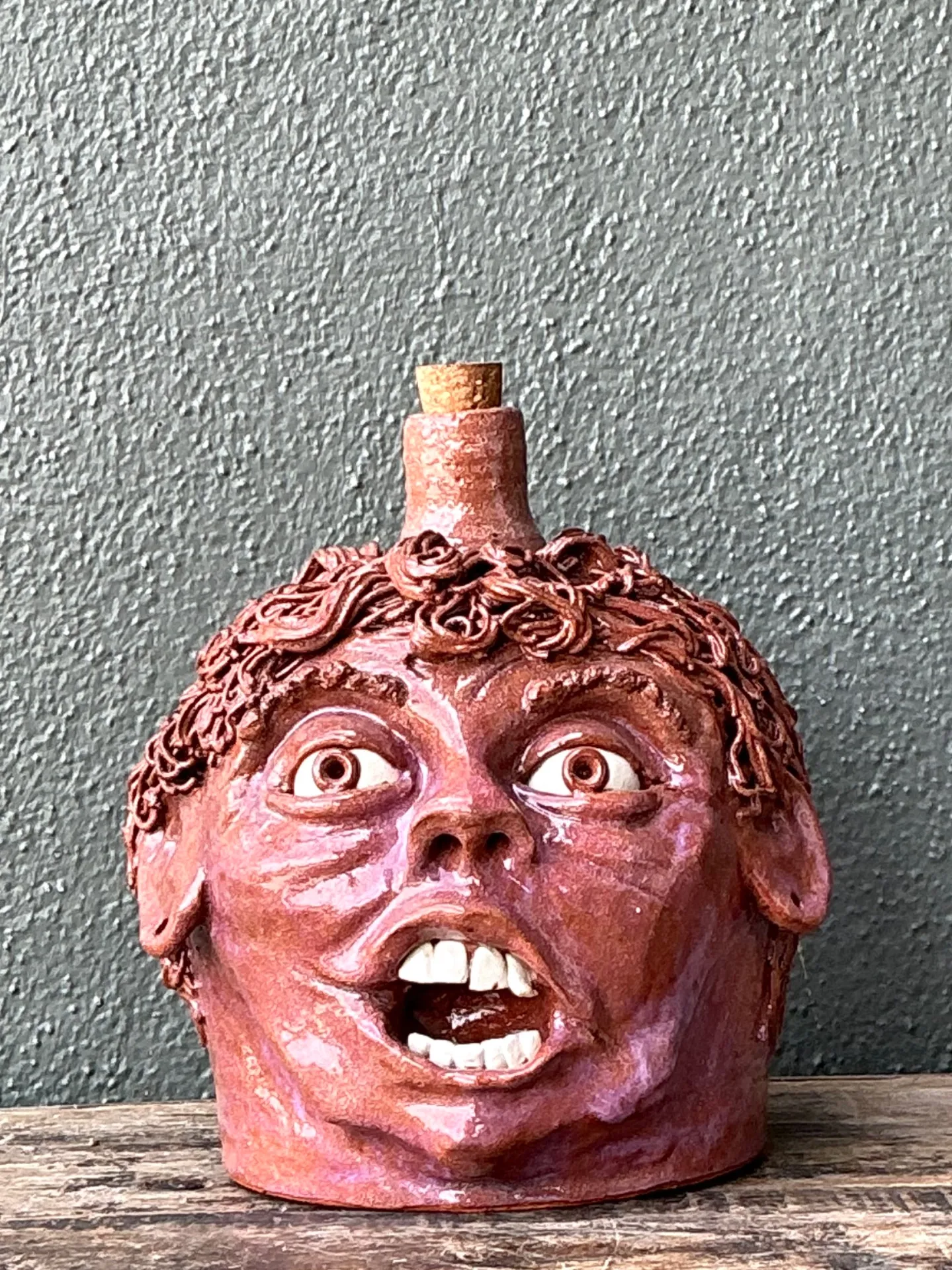 Vintage Handcrafted Ceramic Face Jug — additional photo 8