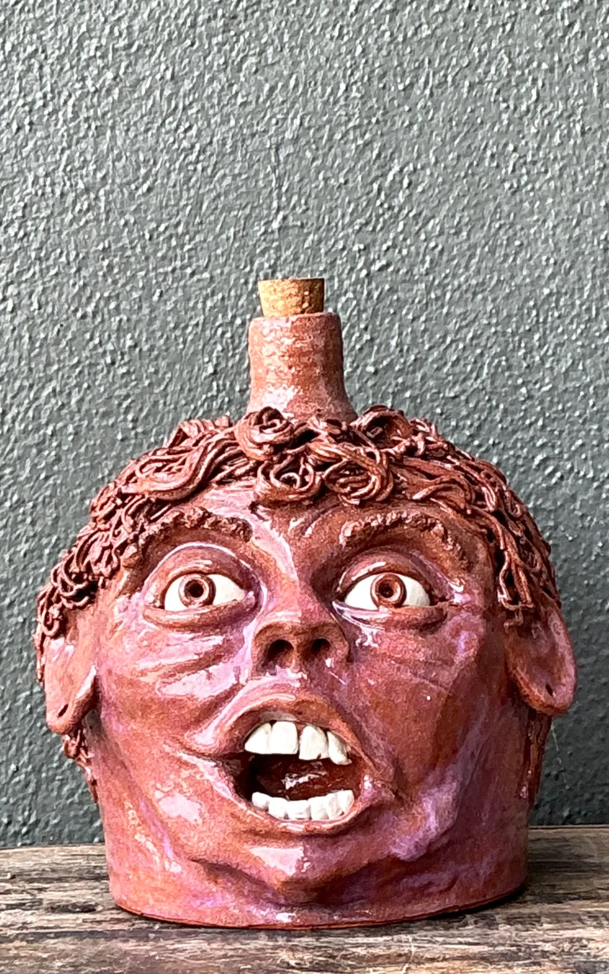 Vintage Handcrafted Ceramic Face Jug — additional photo 8