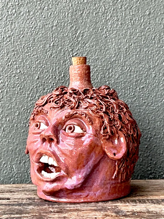 Vintage Handcrafted Ceramic Face Jug — additional photo 7