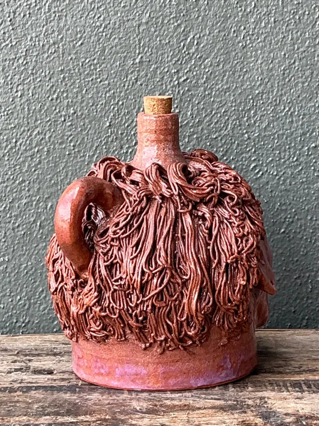Vintage Handcrafted Ceramic Face Jug — additional photo 4