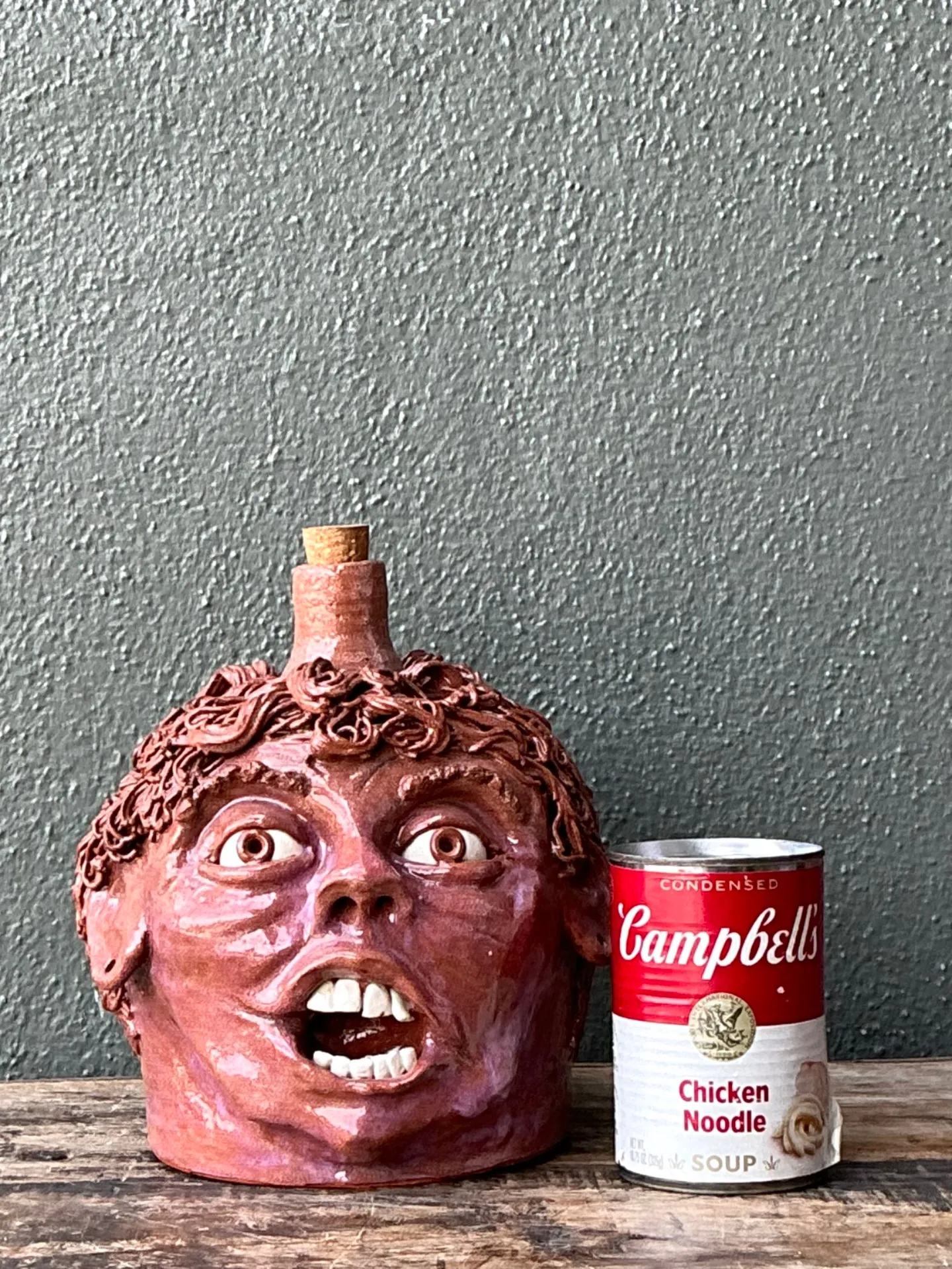 Vintage Handcrafted Ceramic Face Jug — additional photo 1