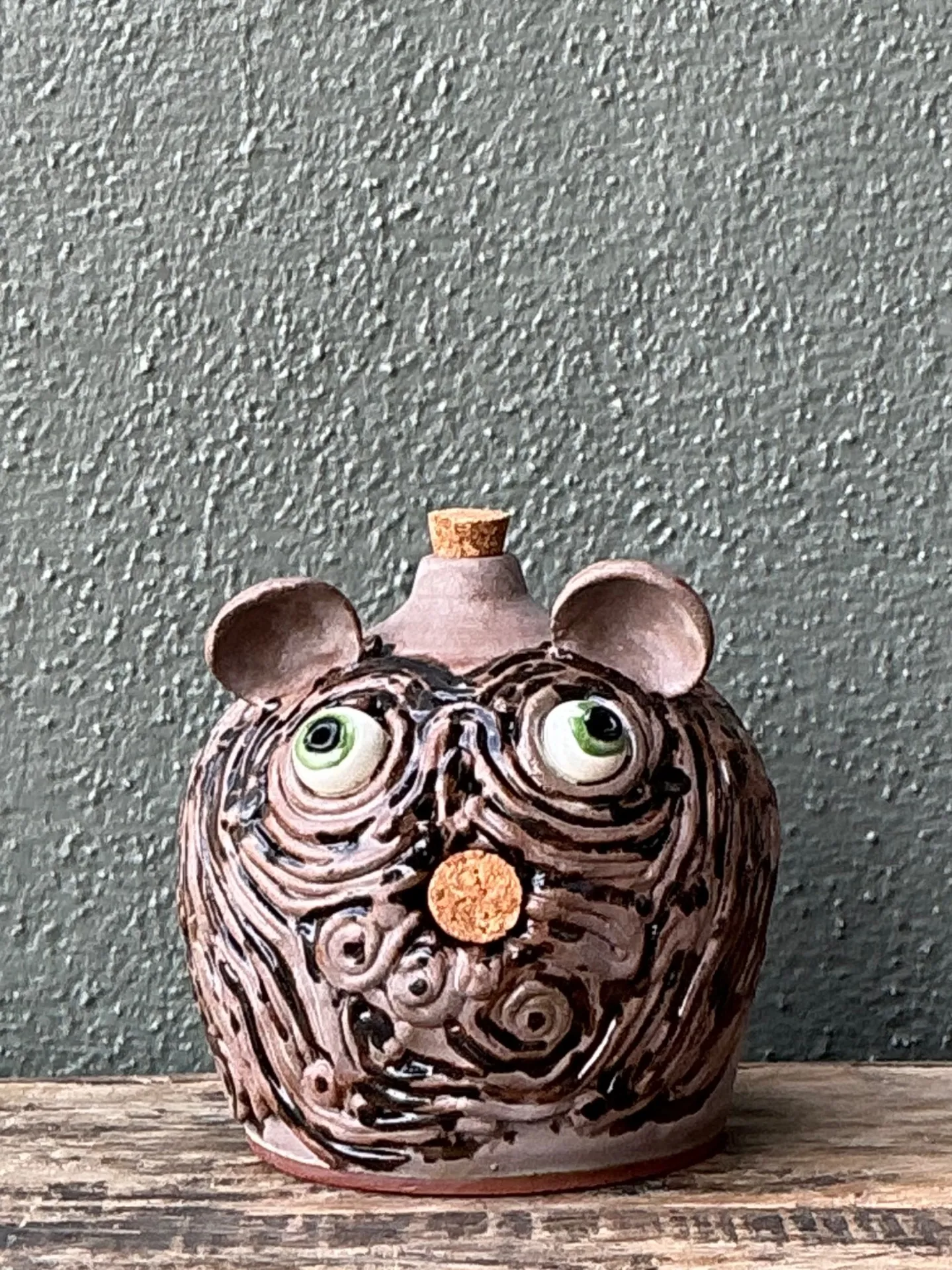 Vintage Handcrafted Ceramic Face Jug — additional photo 8