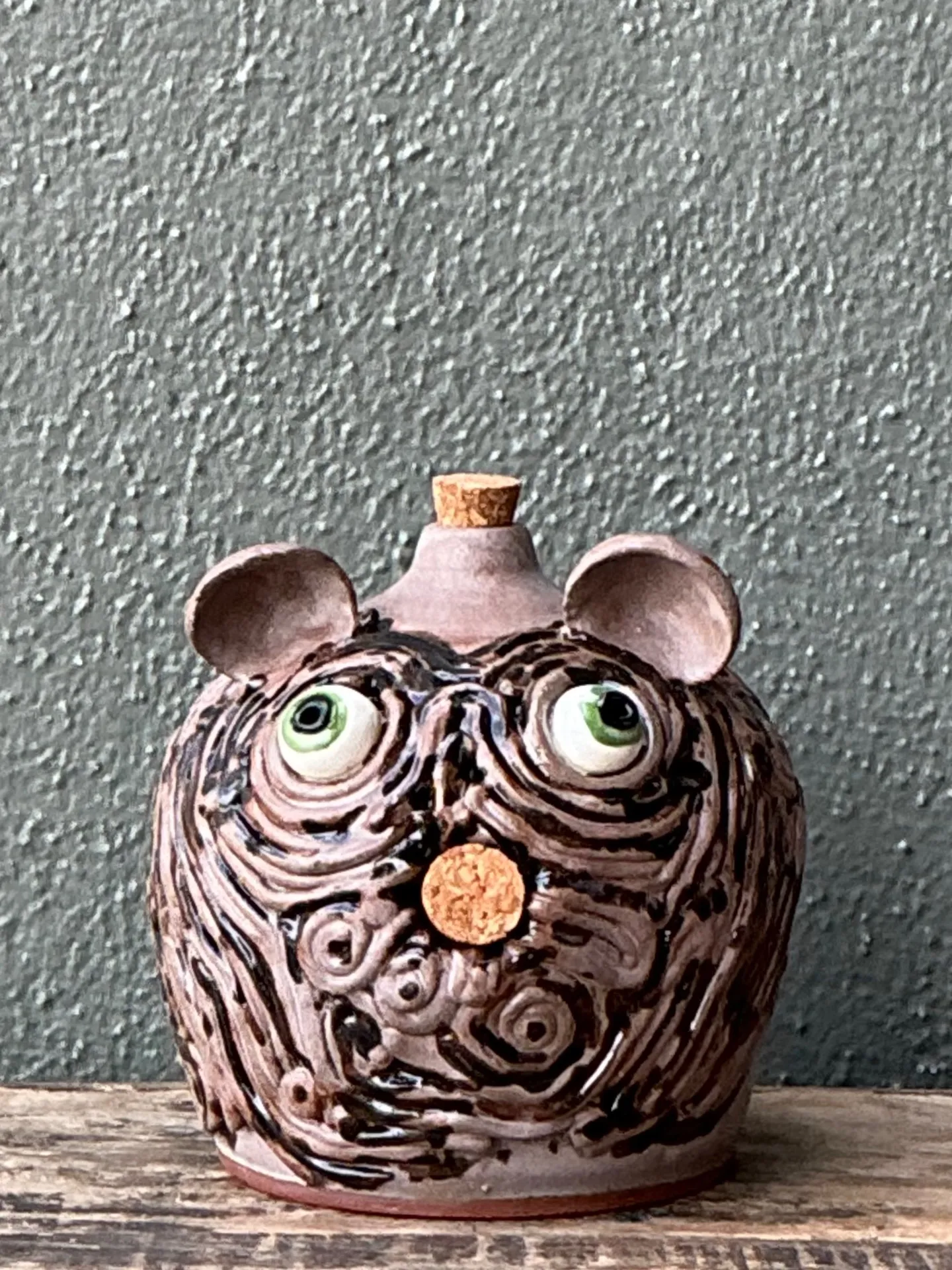 Vintage Handcrafted Ceramic Face Jug — additional photo 3