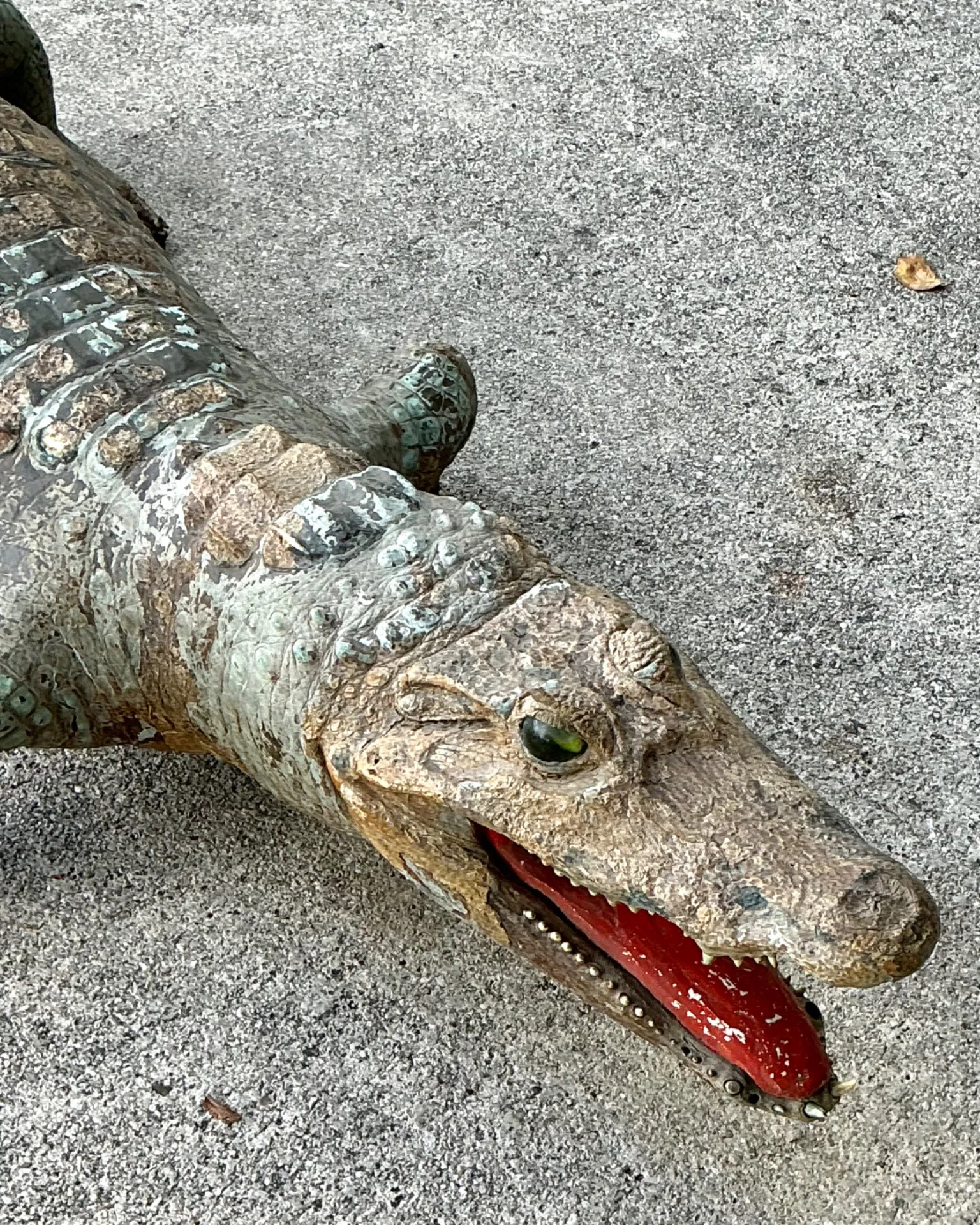 Vintage MCM Taxidermy Alligator — additional photo 1