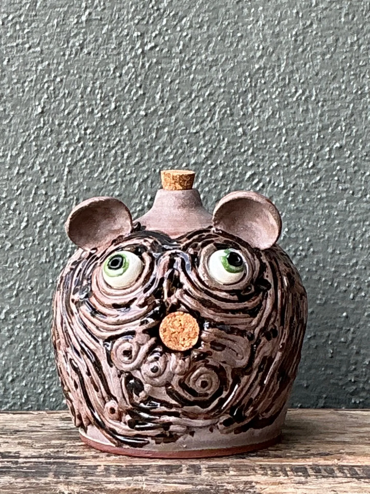 Vintage Handcrafted Ceramic Face Jug — additional photo 7