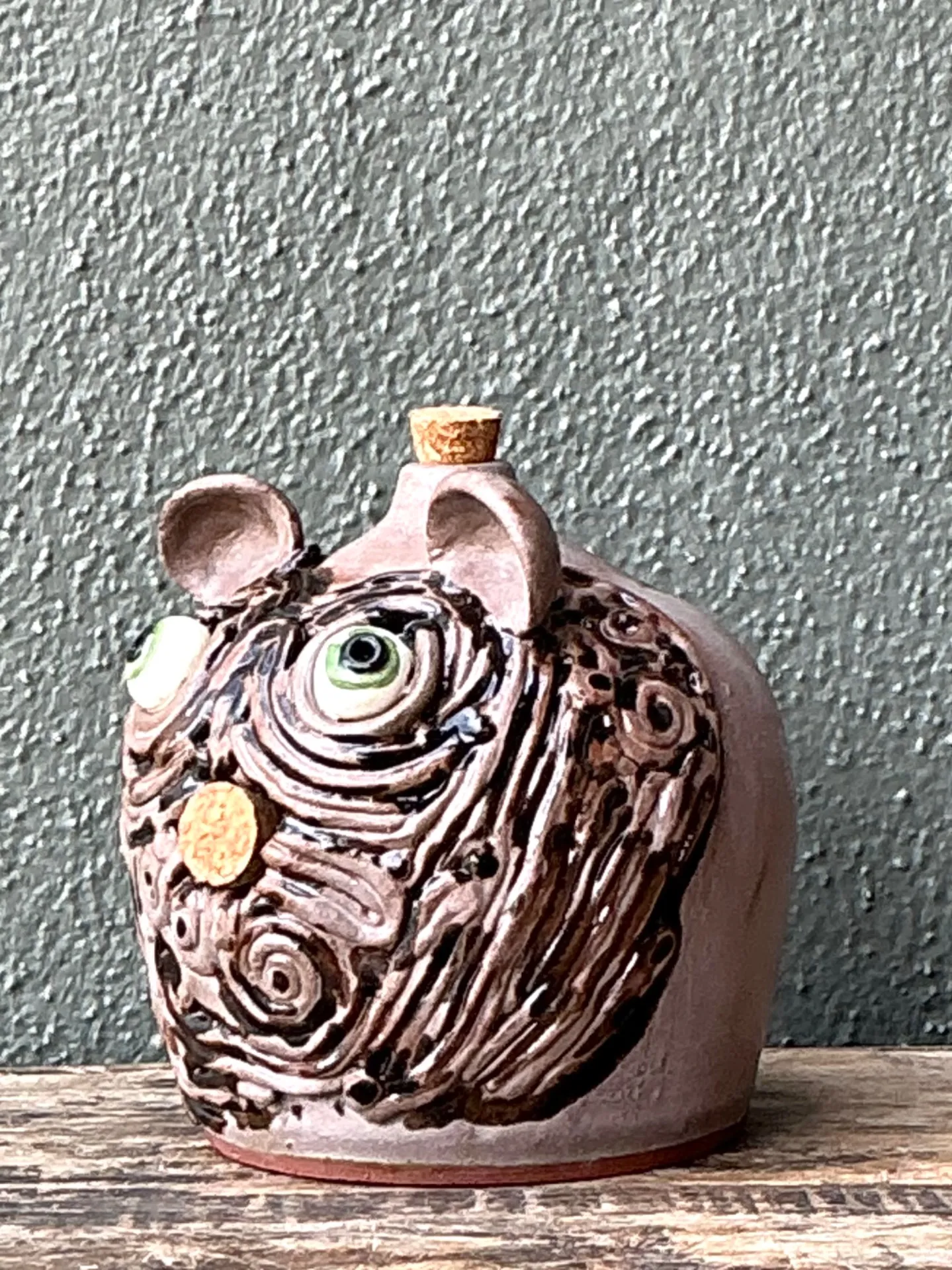Vintage Handcrafted Ceramic Face Jug — additional photo 6