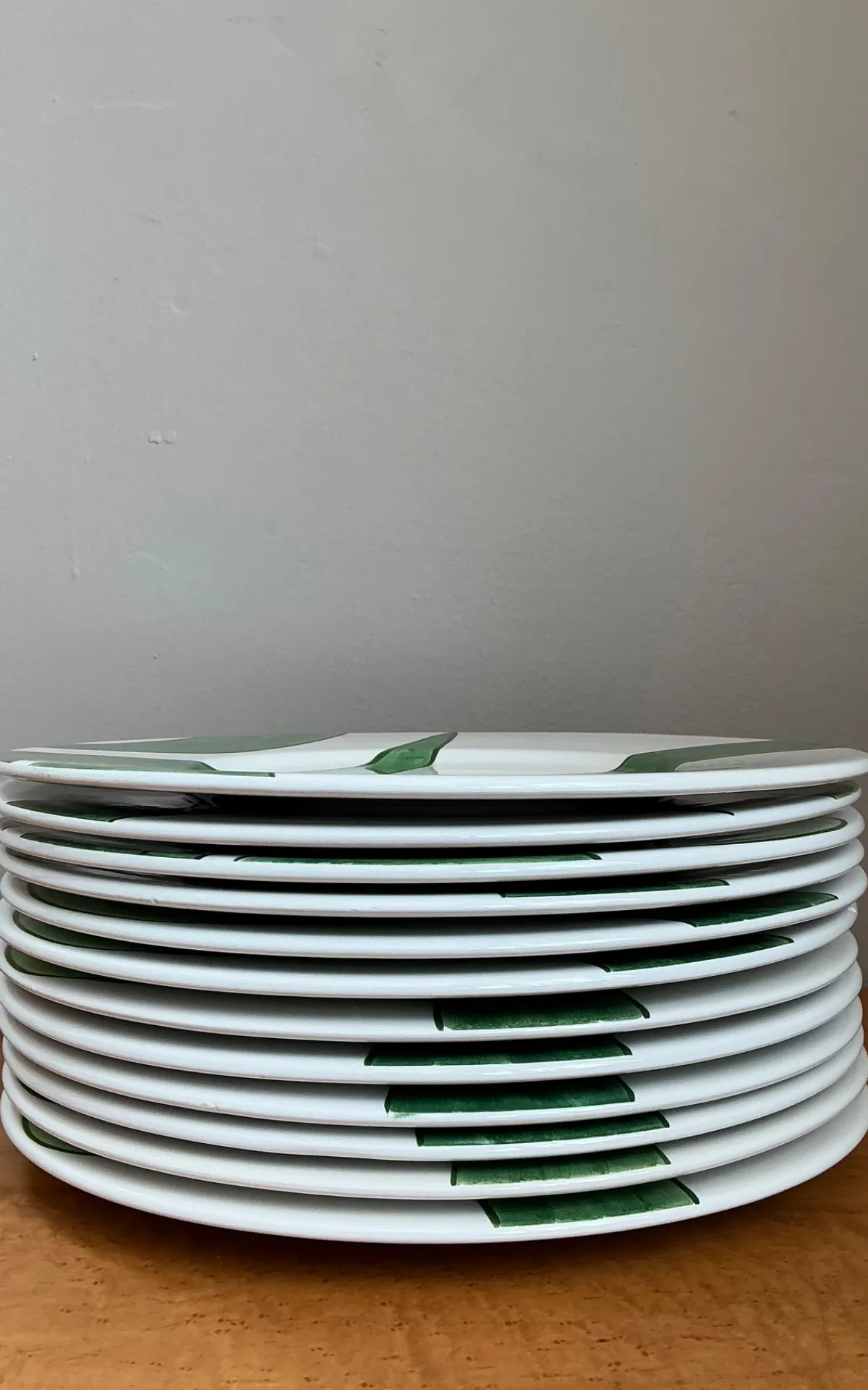 Vintage Italian Vietri Glazed Ceramic Palm Plates - Set Of 12 — additional photo 8
