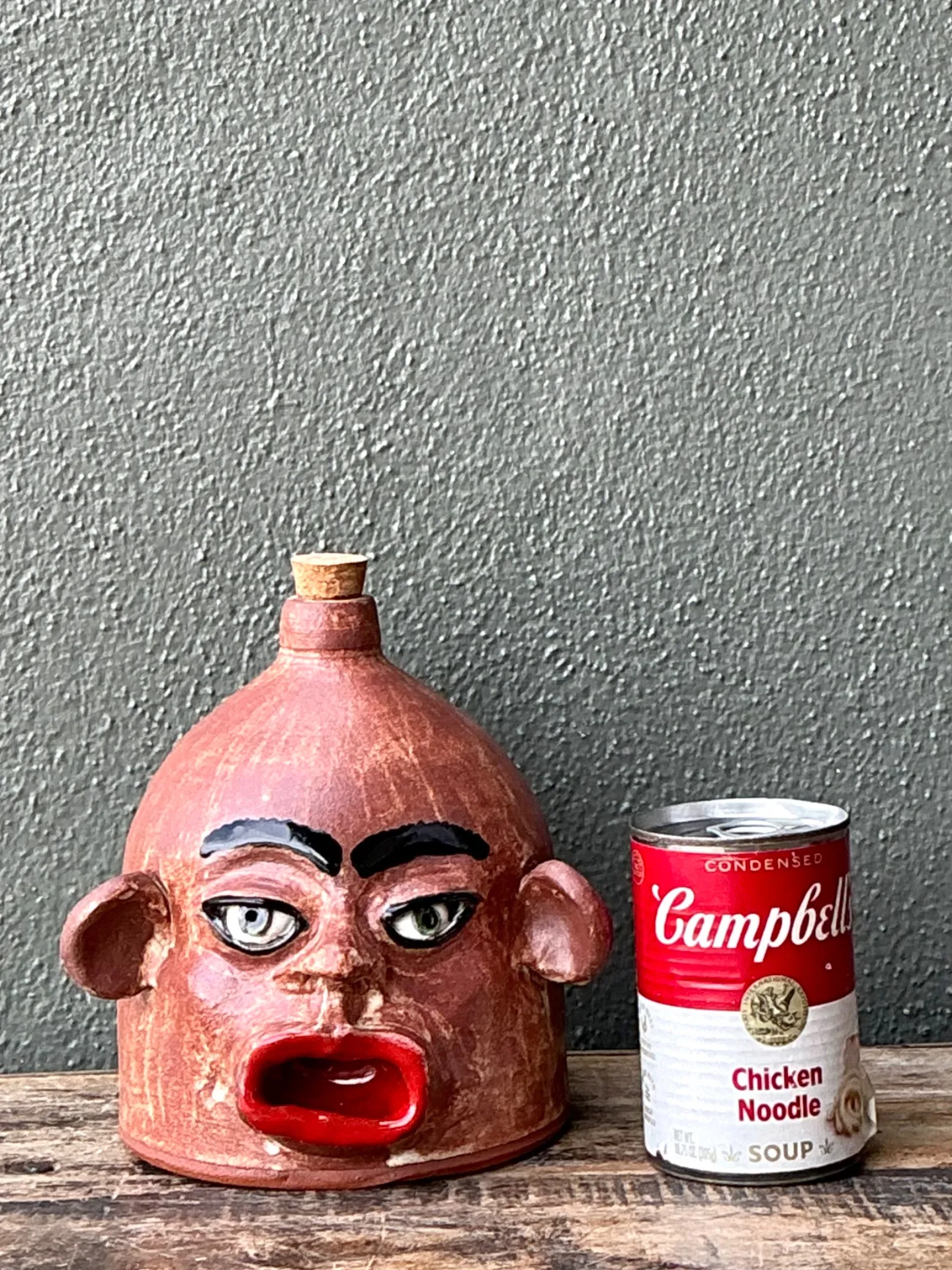 Vintage Handcrafted Ceramic Face Jug — additional photo 3