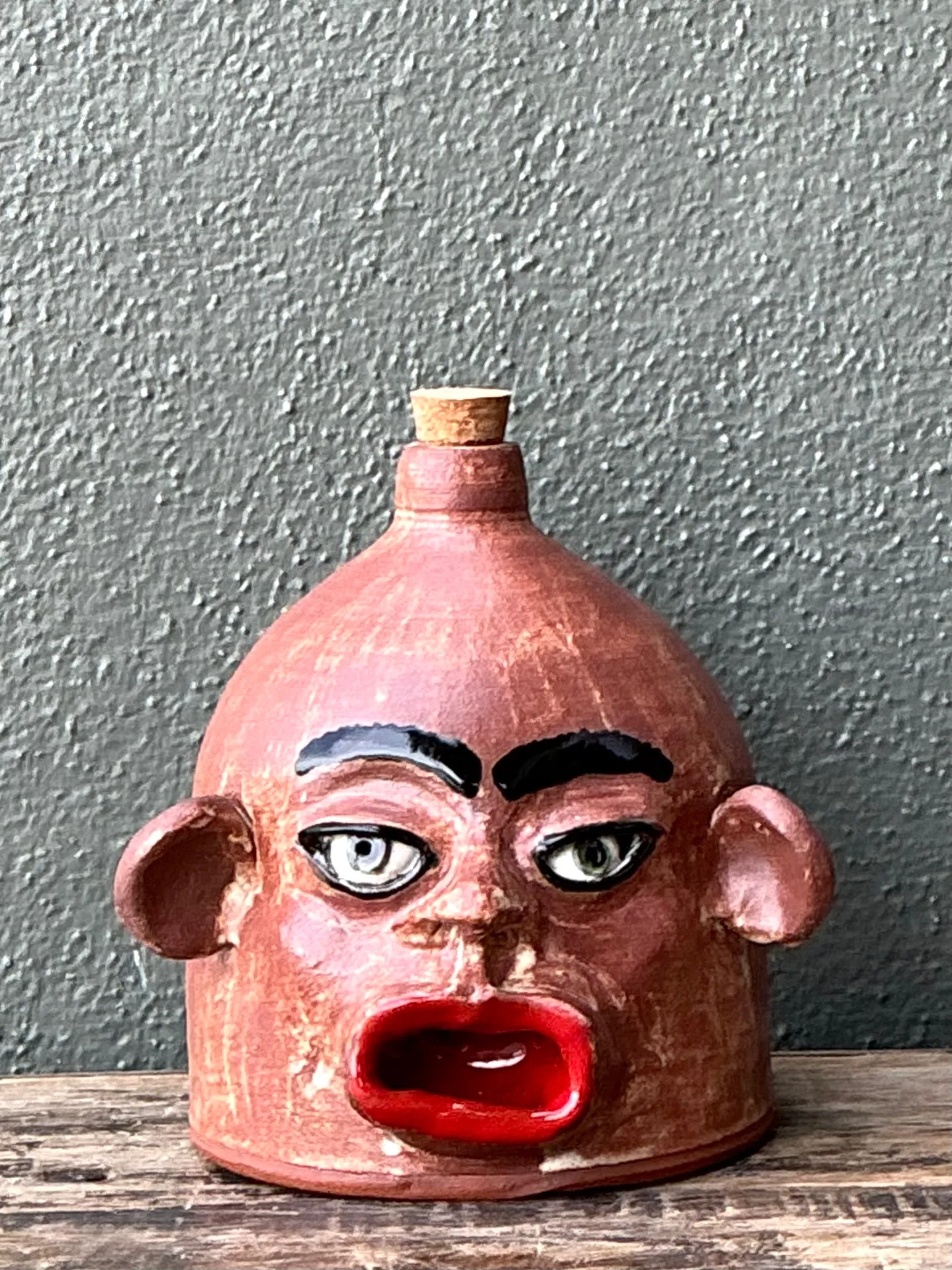 Vintage Handcrafted Ceramic Face Jug — additional photo 8