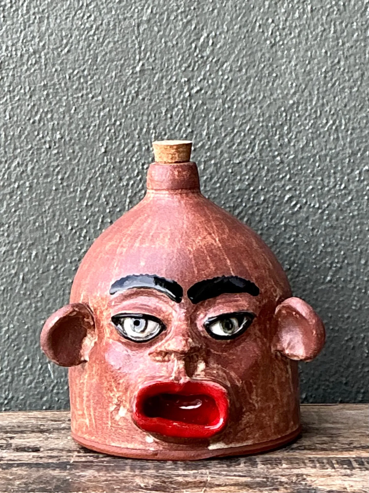 Vintage Handcrafted Ceramic Face Jug — additional photo 6