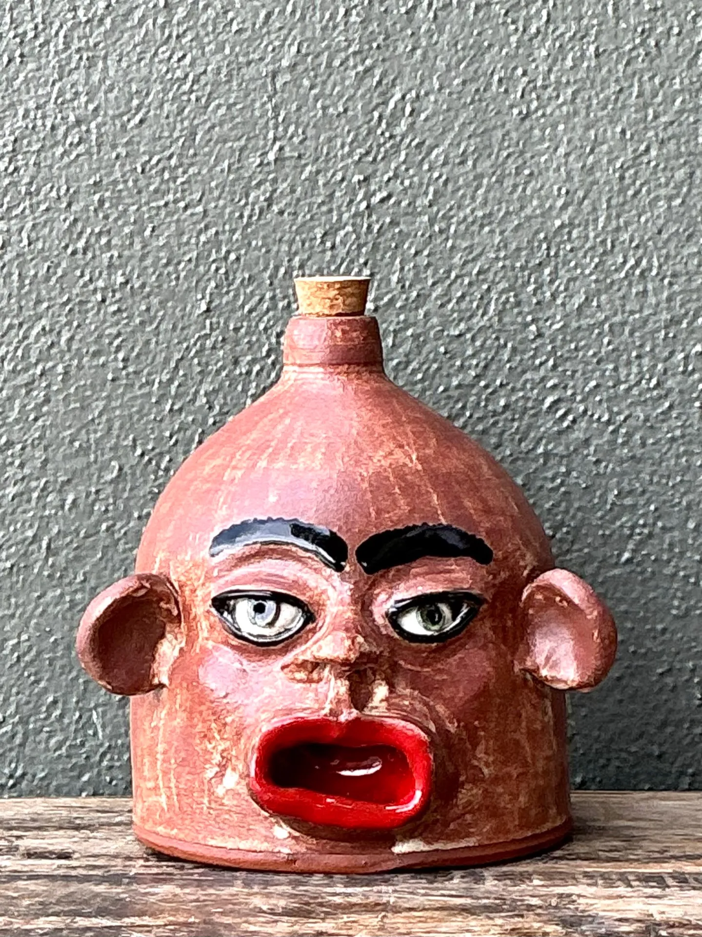 Vintage Handcrafted Ceramic Face Jug — additional photo 7