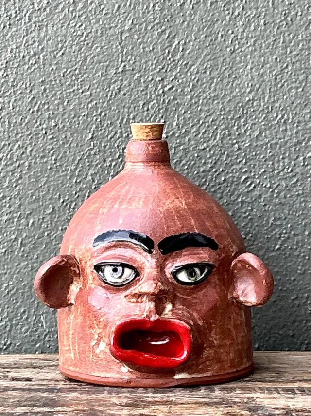 Vintage Handcrafted Ceramic Face Jug — additional photo 7