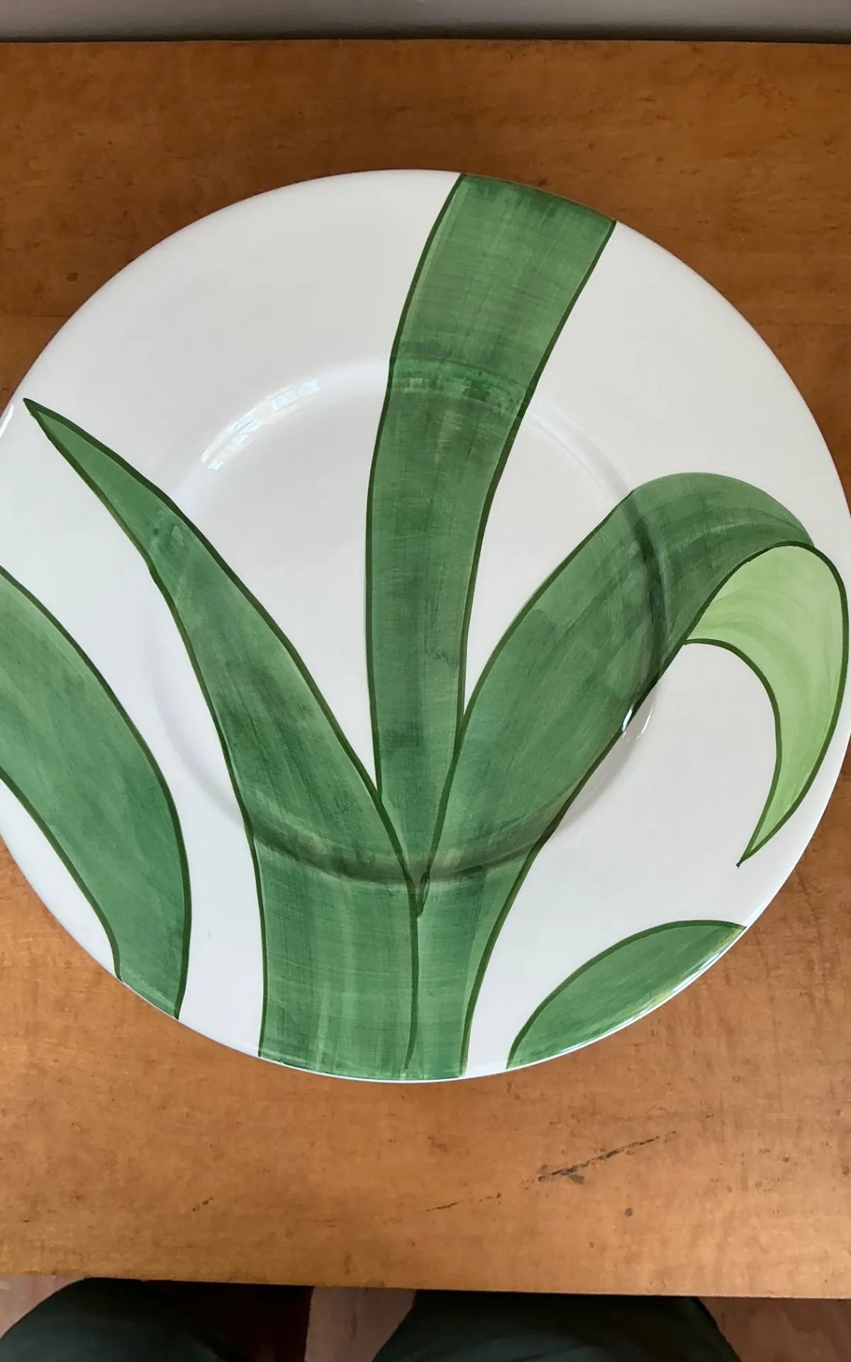 Vintage Italian Vietri Glazed Ceramic Palm Plates - Set Of 12 — additional photo 2