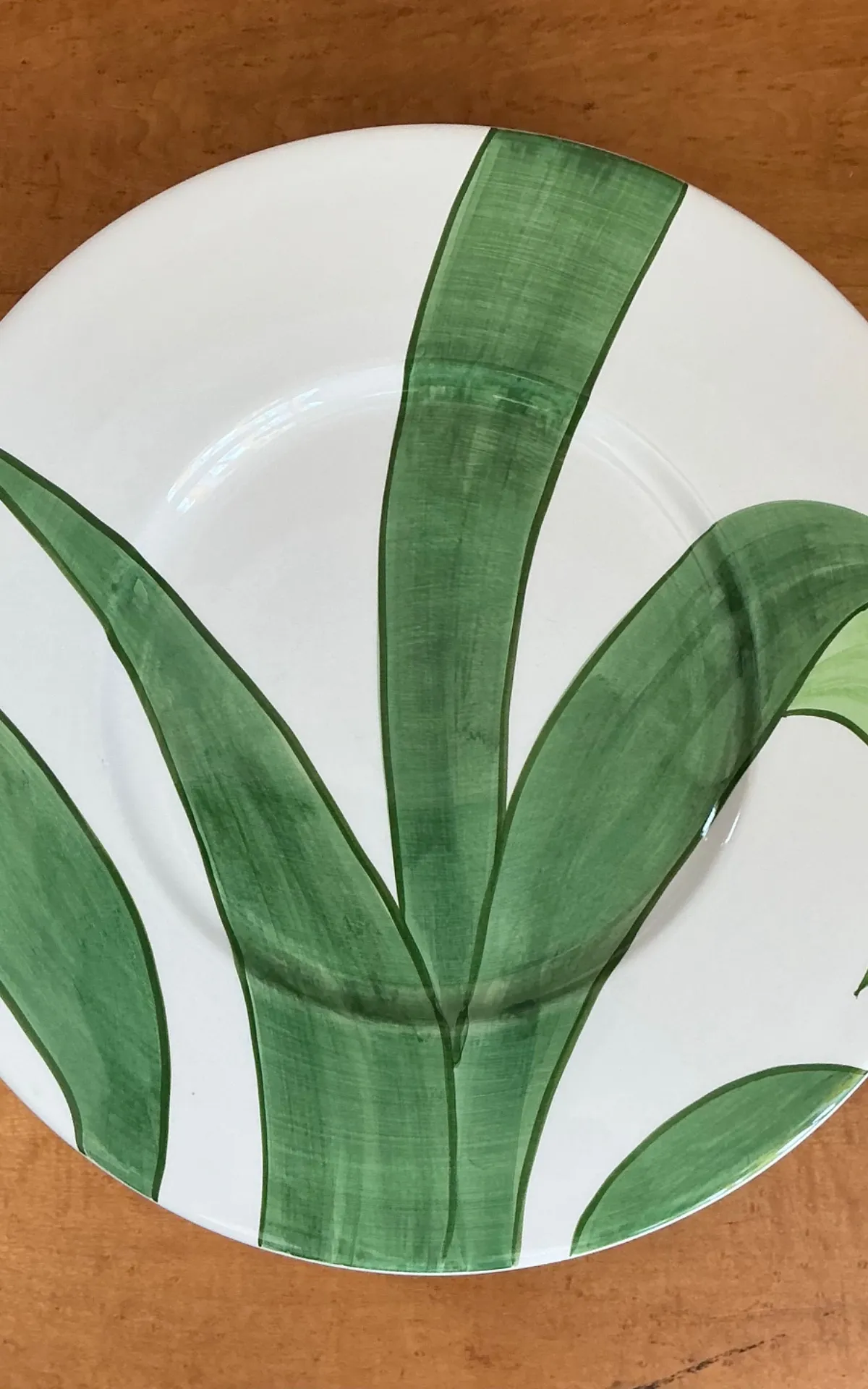 Vintage Italian Vietri Glazed Ceramic Palm Plates - Set Of 12  — additional photo 4
