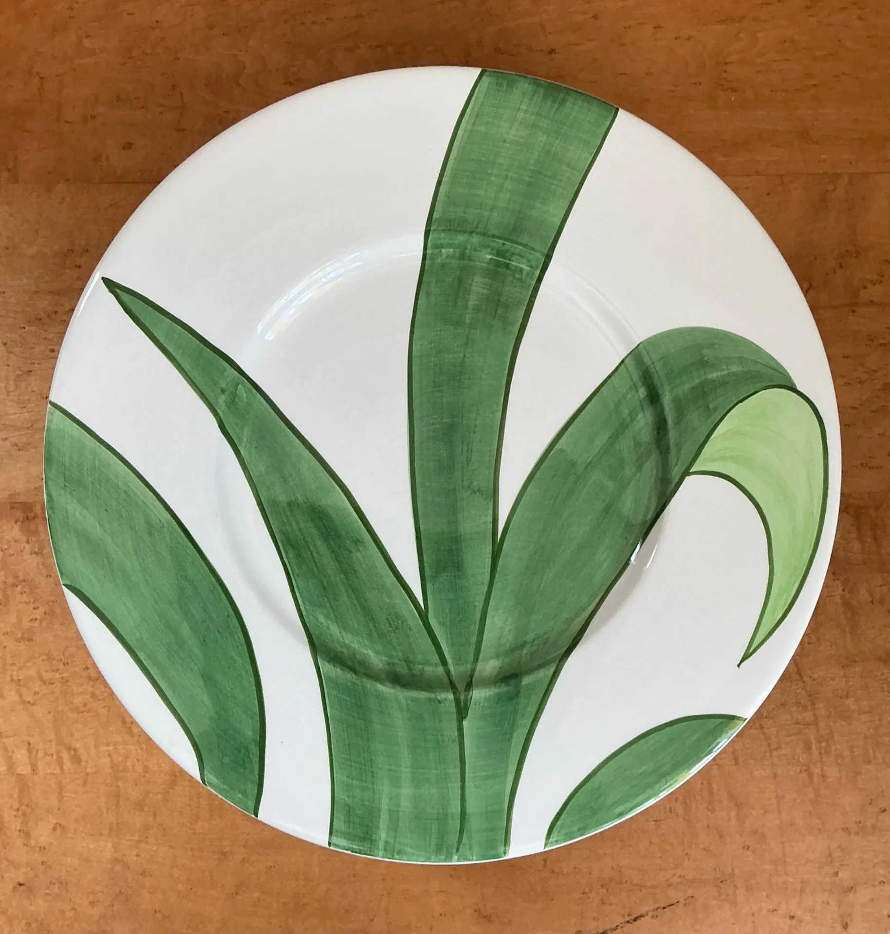 Vintage Italian Vietri Glazed Ceramic Palm Plates - Set Of 12  — additional photo 6