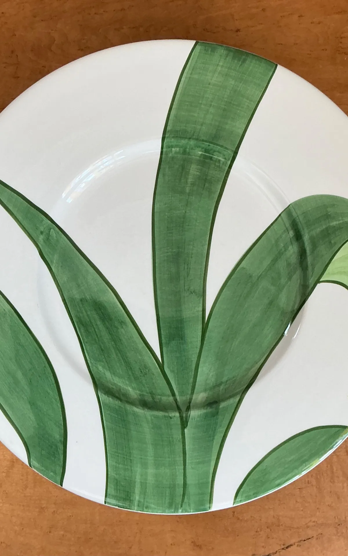 Vintage Italian Vietri Glazed Ceramic Palm Plates - Set Of 12 — additional photo 6