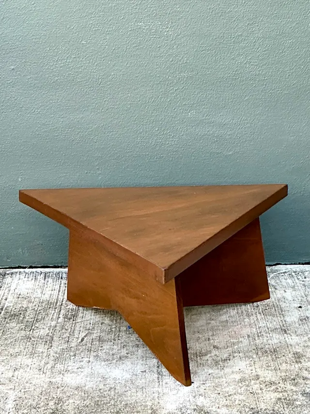 Vintage Triangular Wood Coffee Table — additional photo 5