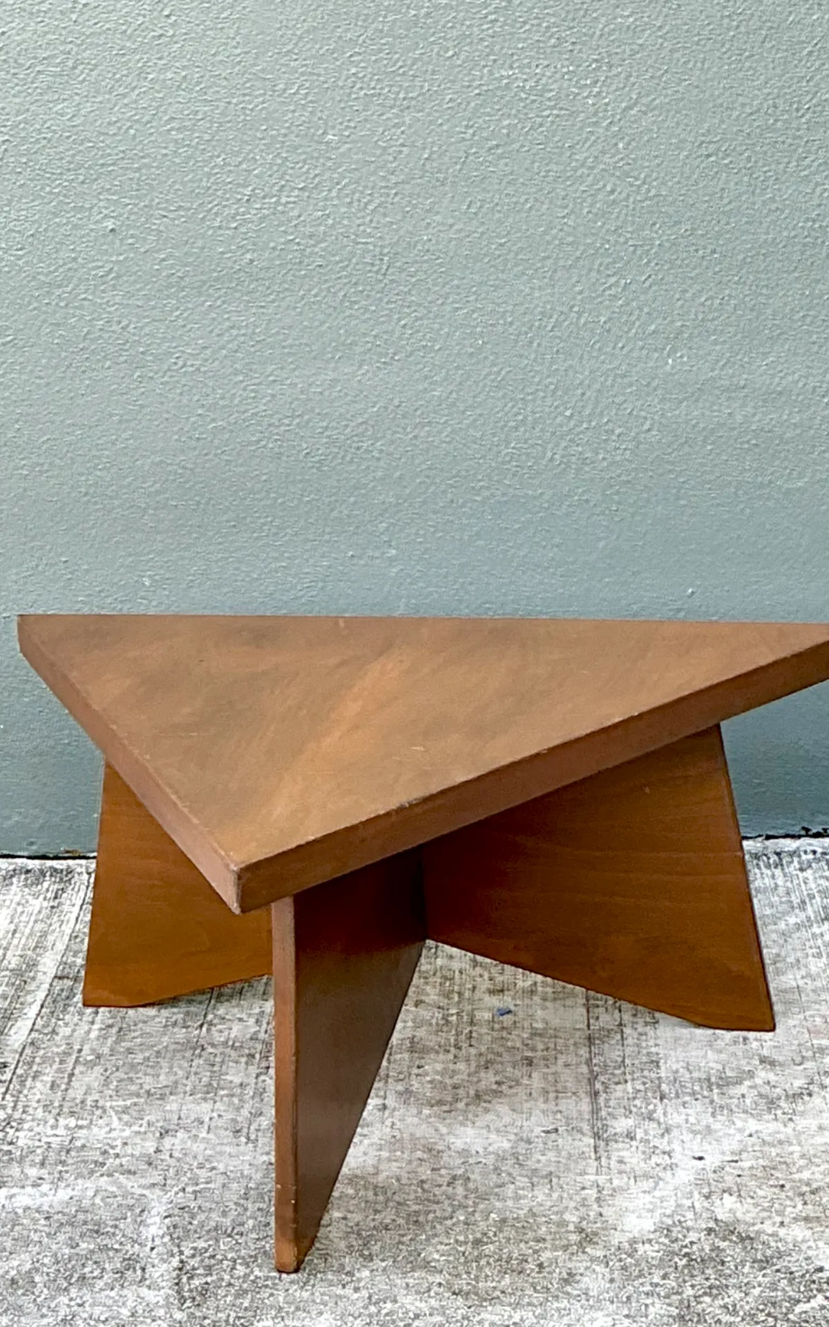 Vintage Triangular Wood Coffee Table — additional photo 1