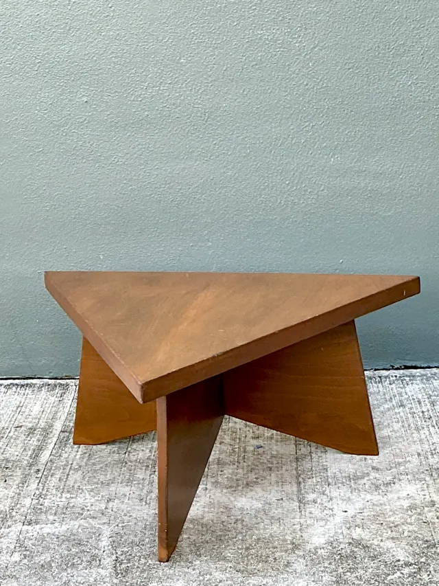 Vintage Triangular Wood Coffee Table — additional photo 1