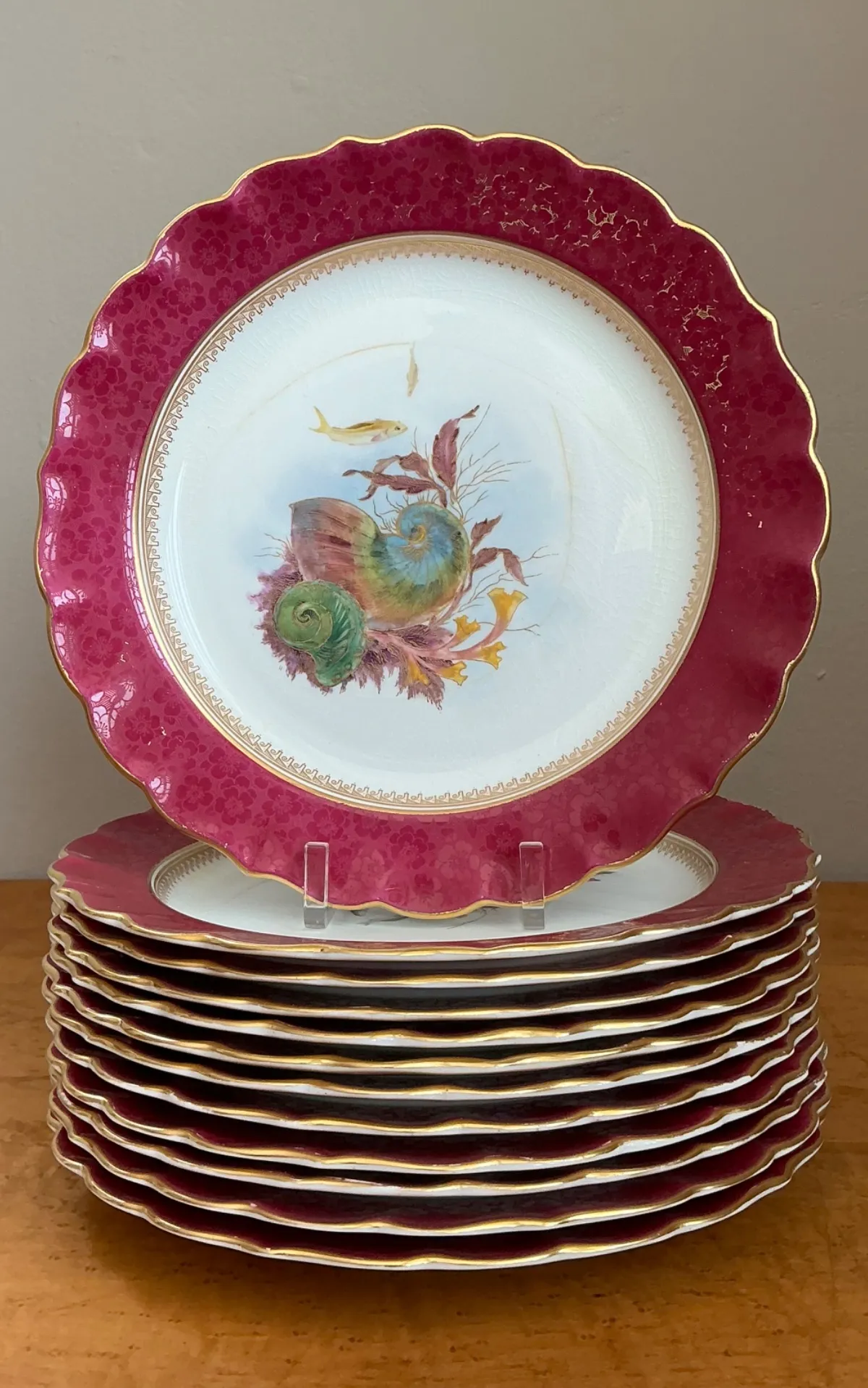 Vintage Sea Life Decorated Dinner Plates - Set of 12 — additional photo 5