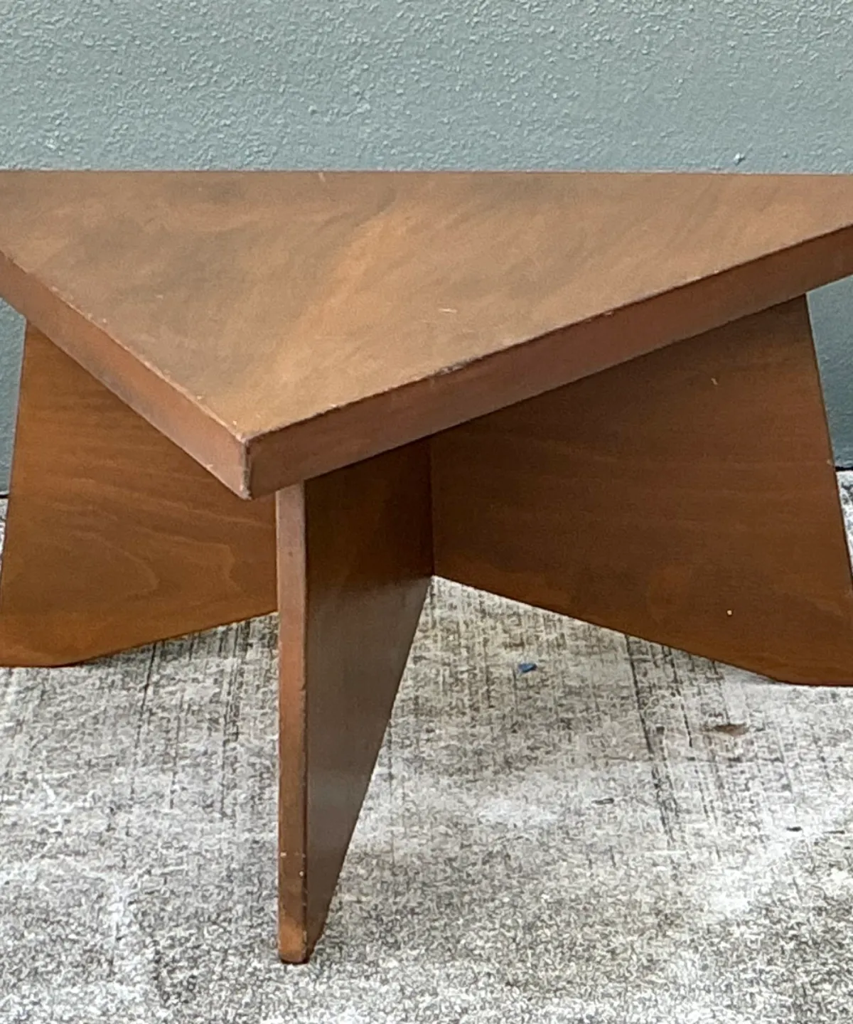 Vintage Triangular Wood Coffee Table — additional photo 7