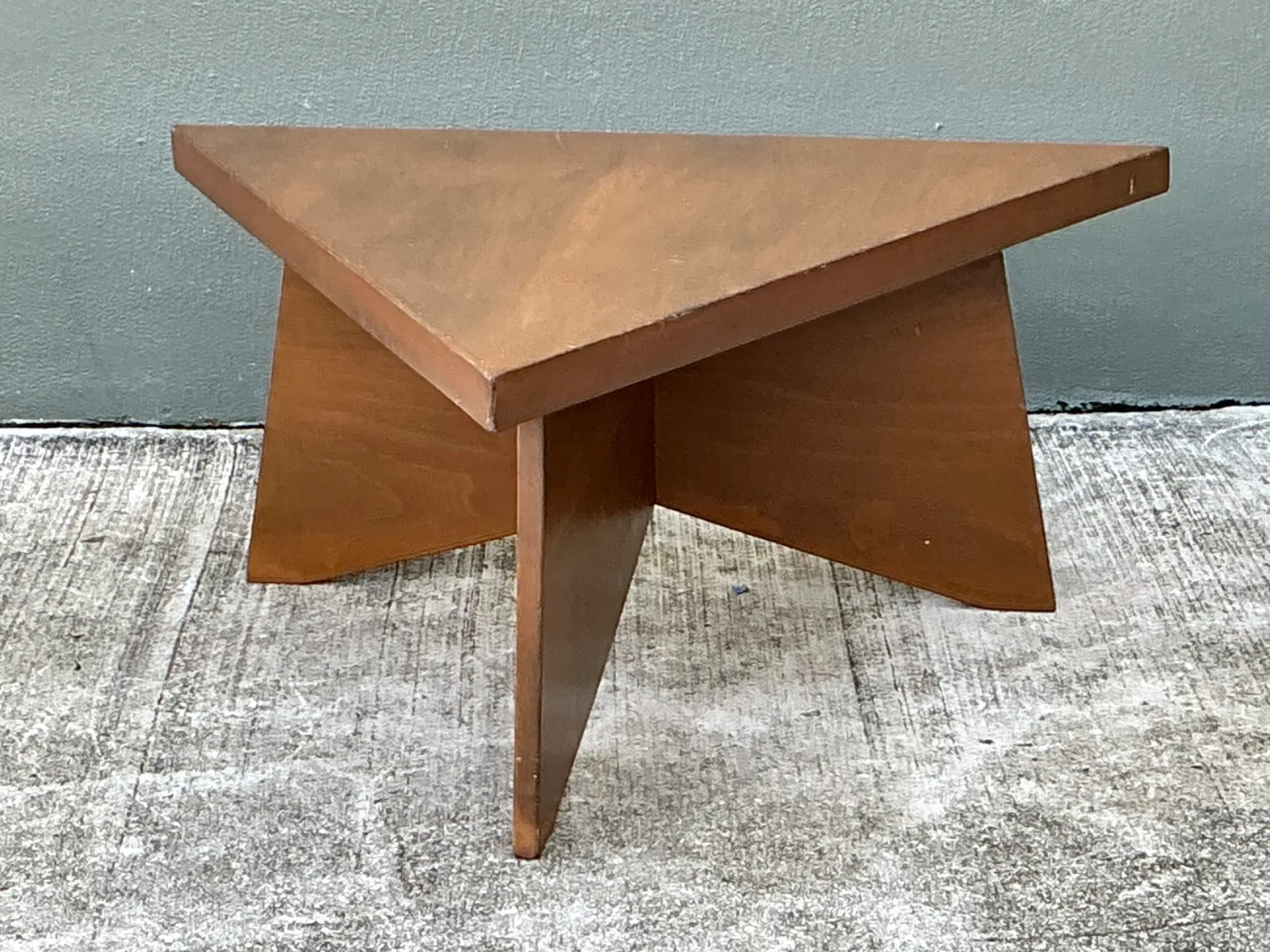 Vintage Triangular Wood Coffee Table — additional photo 8
