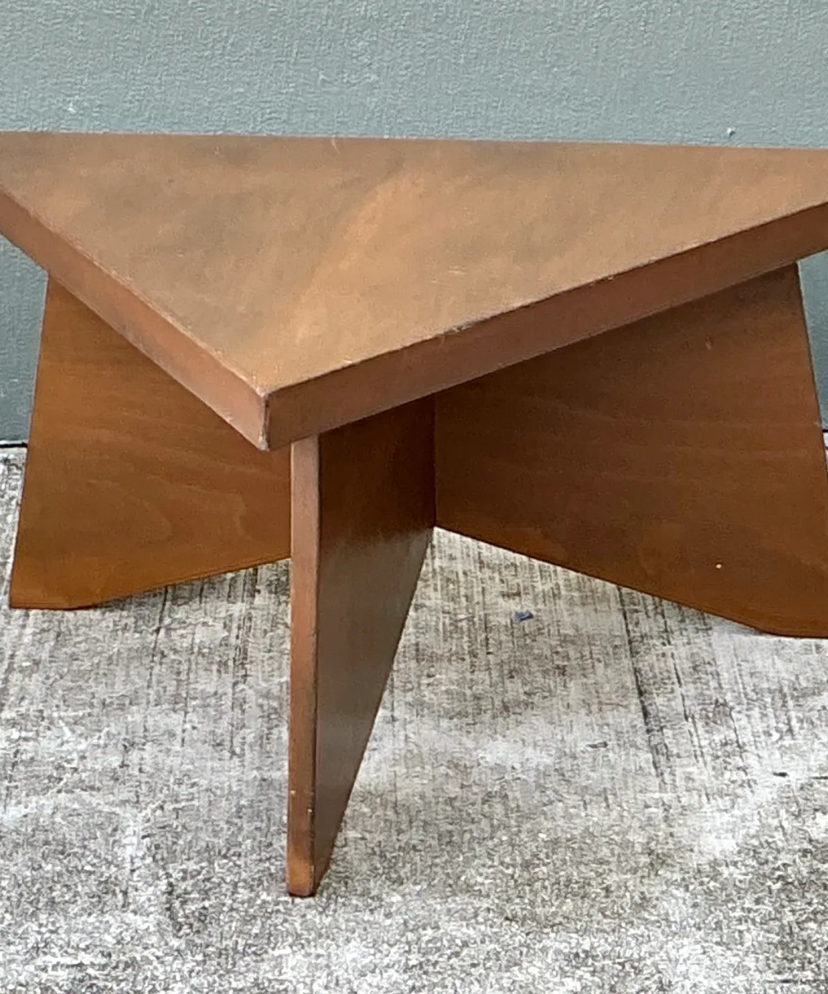 Vintage Triangular Wood Coffee Table — additional photo 8