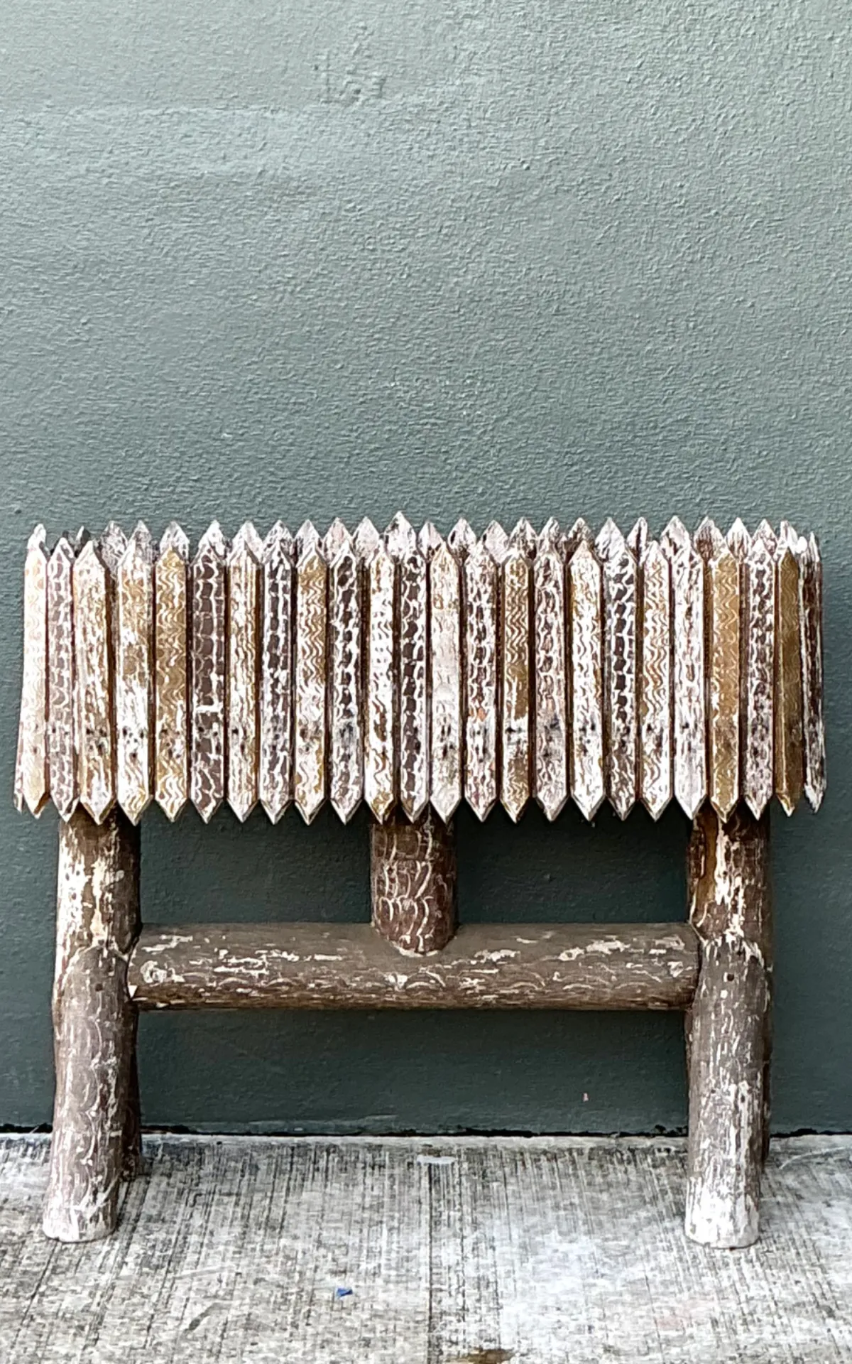 Vintage Patinated Wood Box Planter — additional photo 5