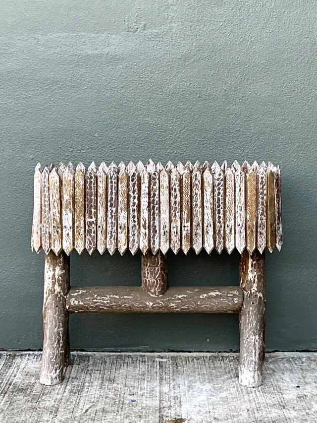 Vintage Patinated Wood Box Planter — additional photo 5