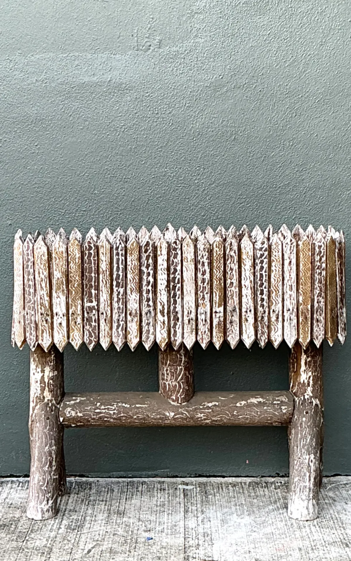 Vintage Patinated Wood Box Planter