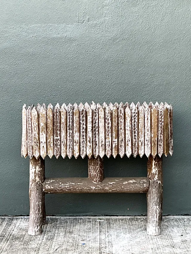 Vintage Patinated Wood Box Planter — additional photo 1