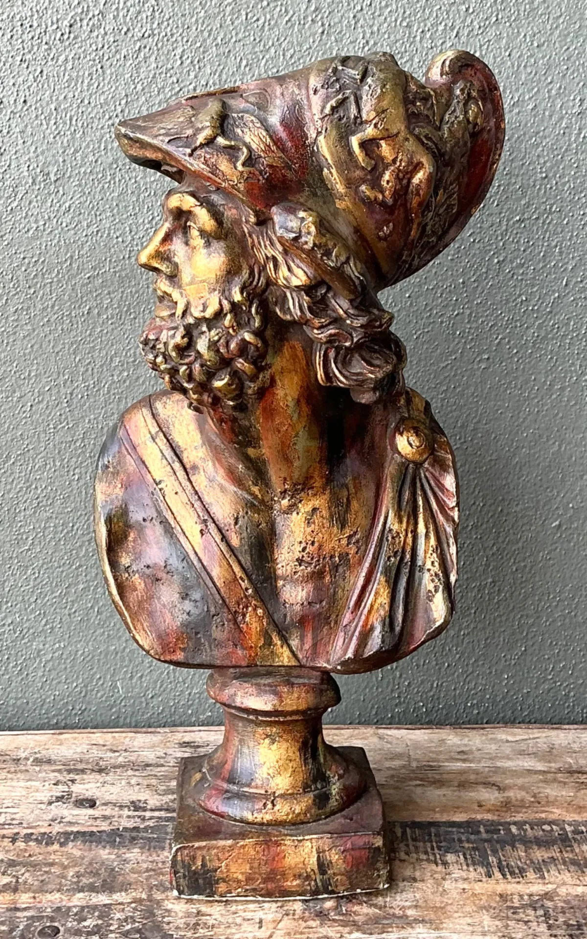 Vintage Classical Greek Style Bust Of Ajax