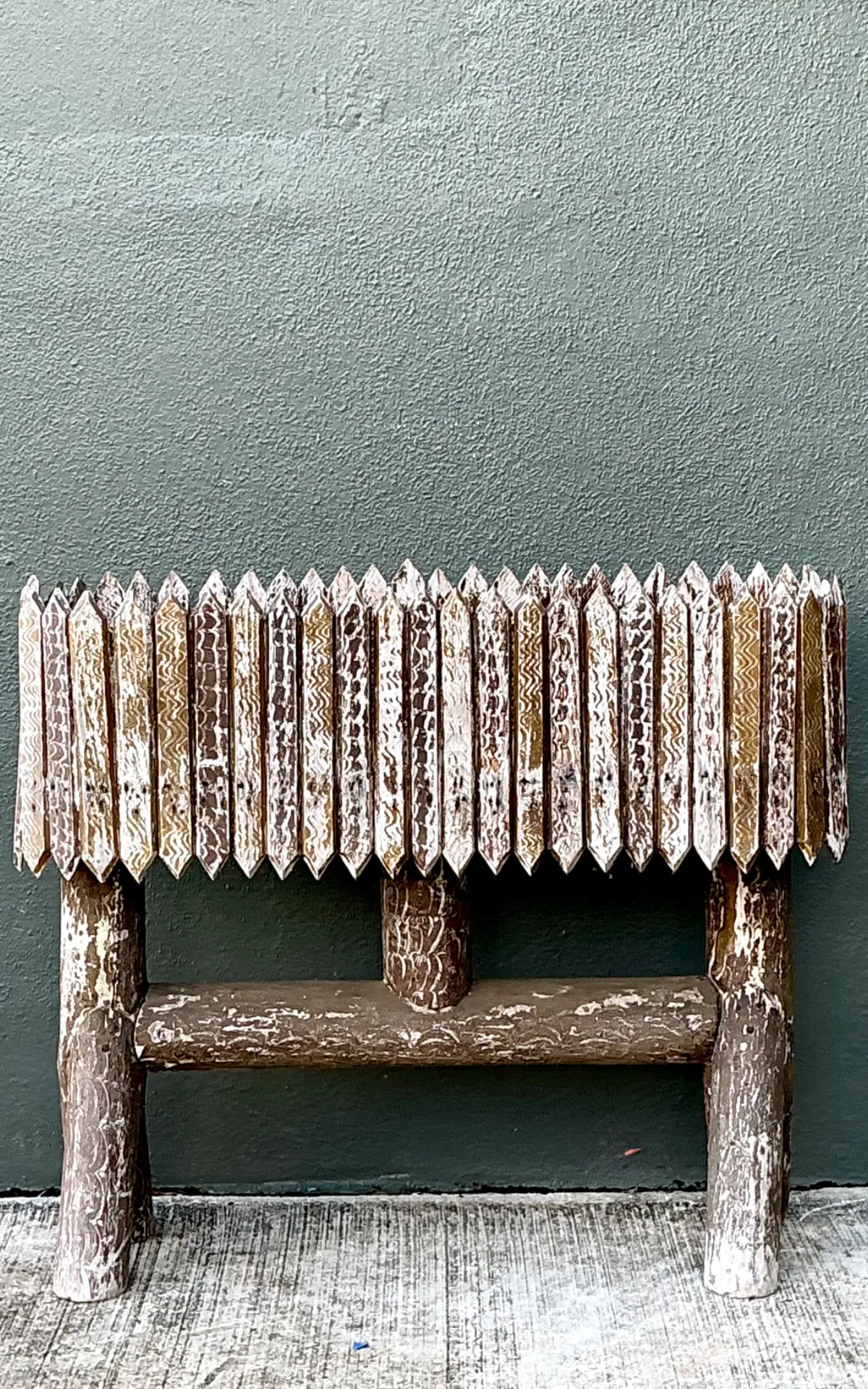 Vintage Patinated Wood Box Planter — additional photo 7