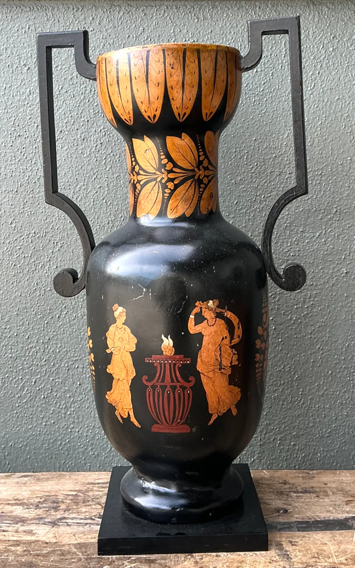 Vintage Greek Revival Hand Painted Urn