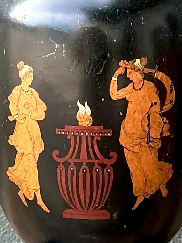 Vintage Greek Revival Hand Painted Urn — additional photo 3