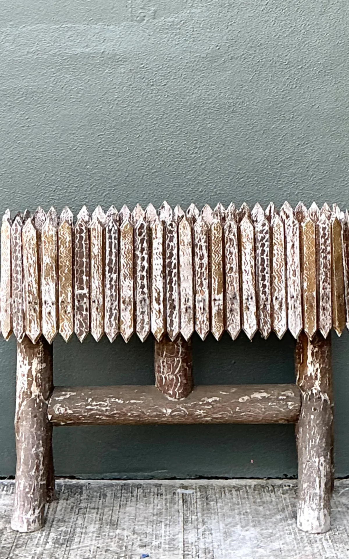 Vintage Patinated Wood Box Planter — additional photo 4
