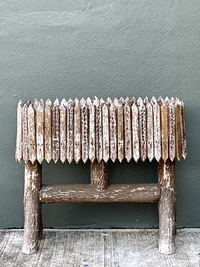 Vintage Patinated Wood Box Planter — additional photo 4