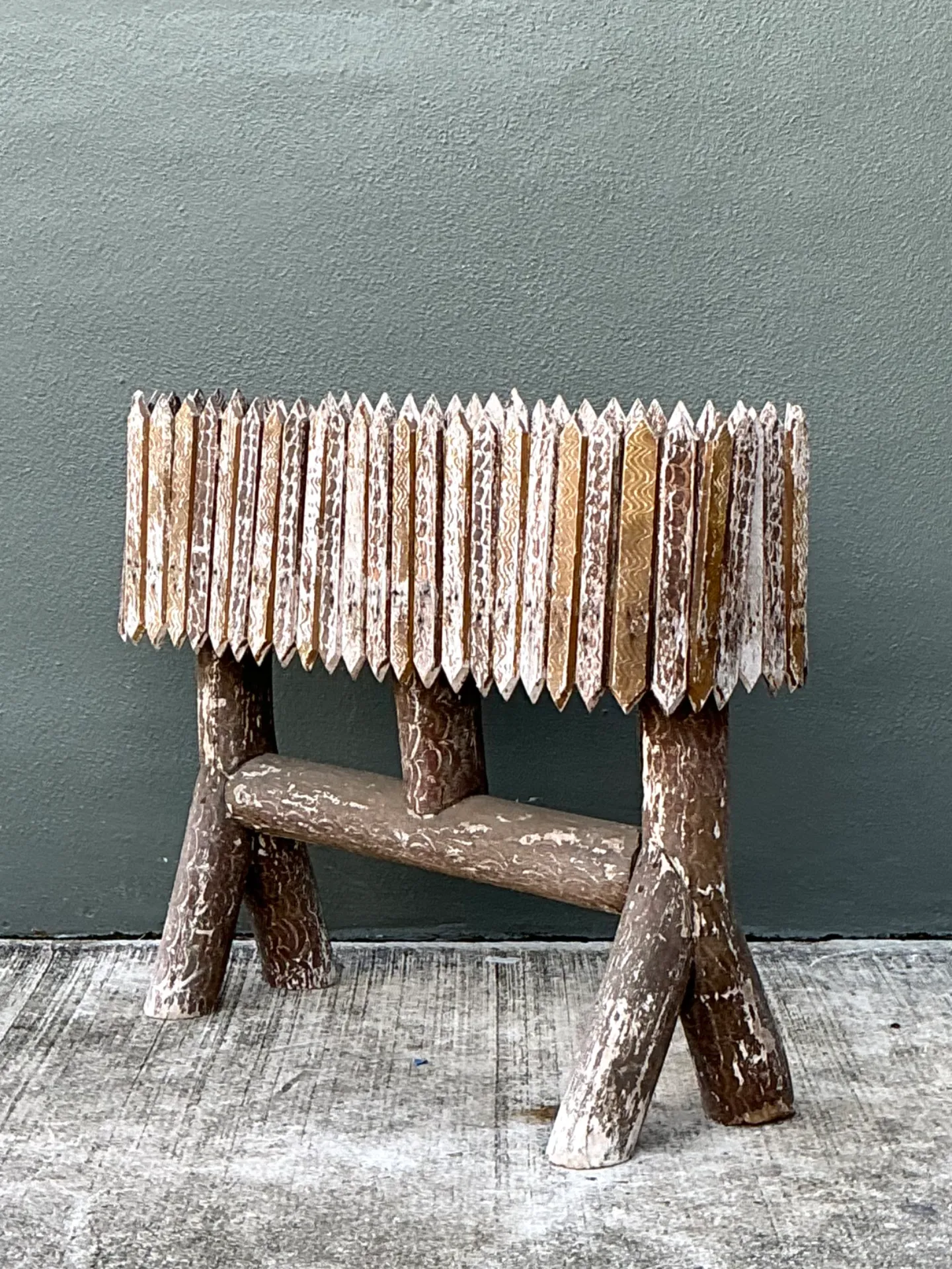 Vintage Patinated Wood Box Planter — additional photo 6