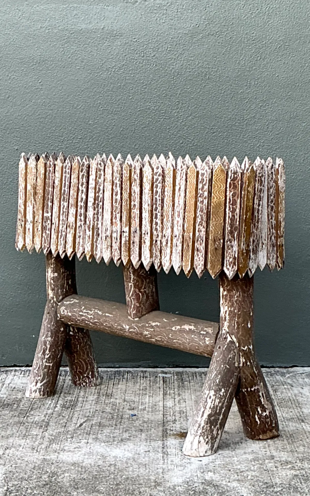 Vintage Patinated Wood Box Planter — additional photo 6