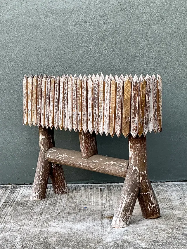 Vintage Patinated Wood Box Planter — additional photo 8