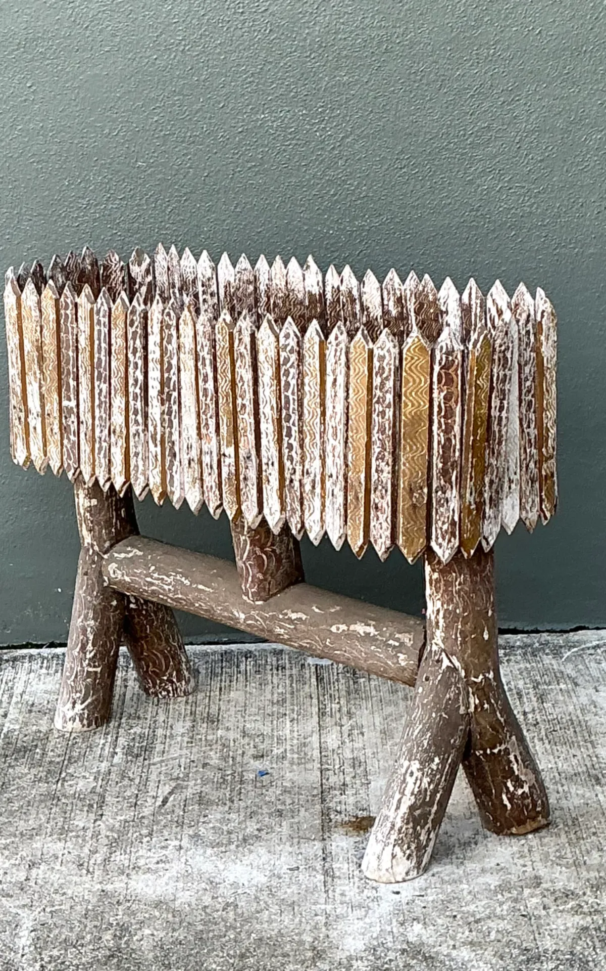Vintage Patinated Wood Box Planter — additional photo 2