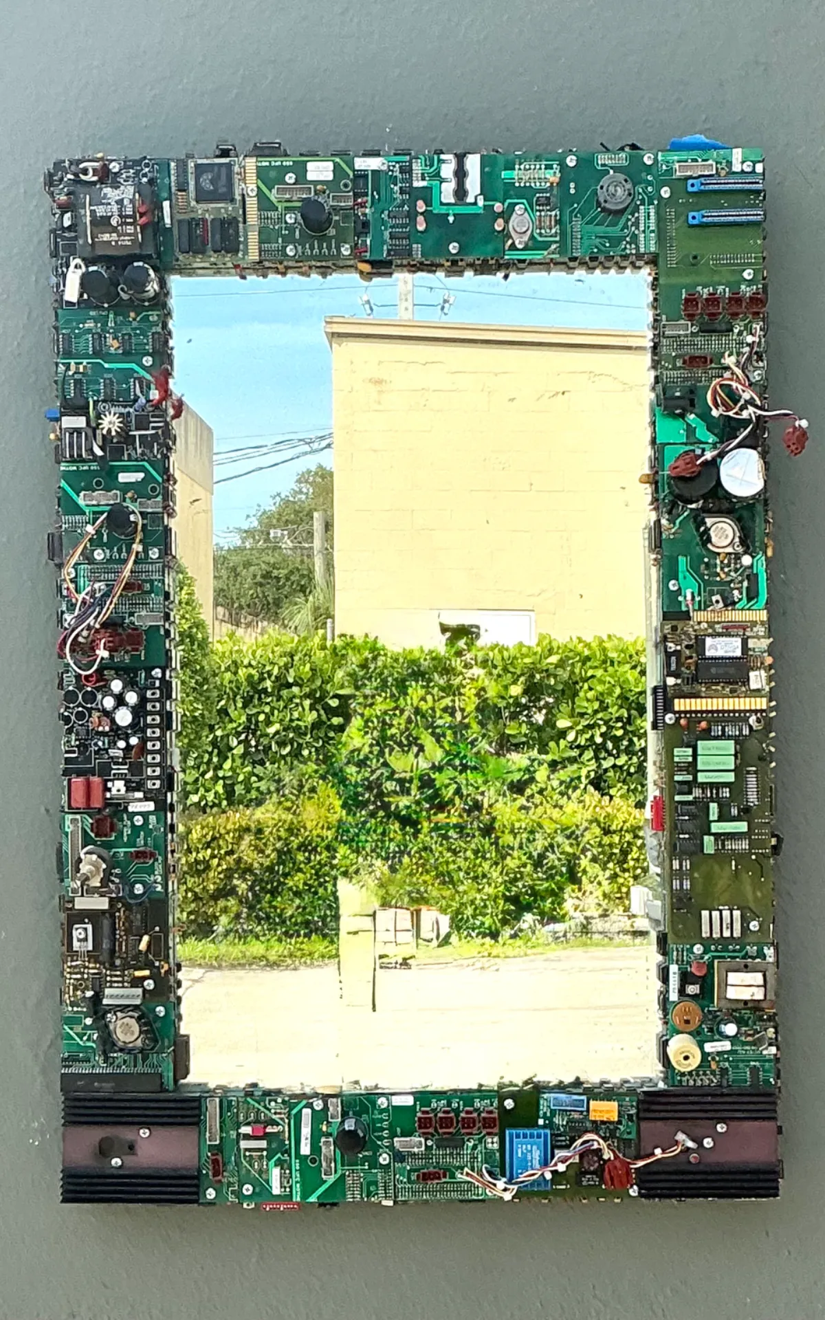Vintage Circuit Board Frame Mirror