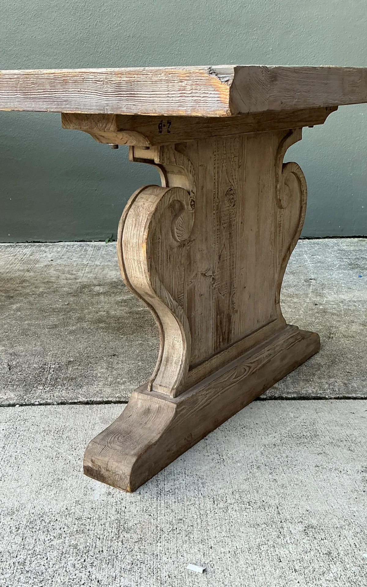 Vintage Sculptural Wood Dining Table