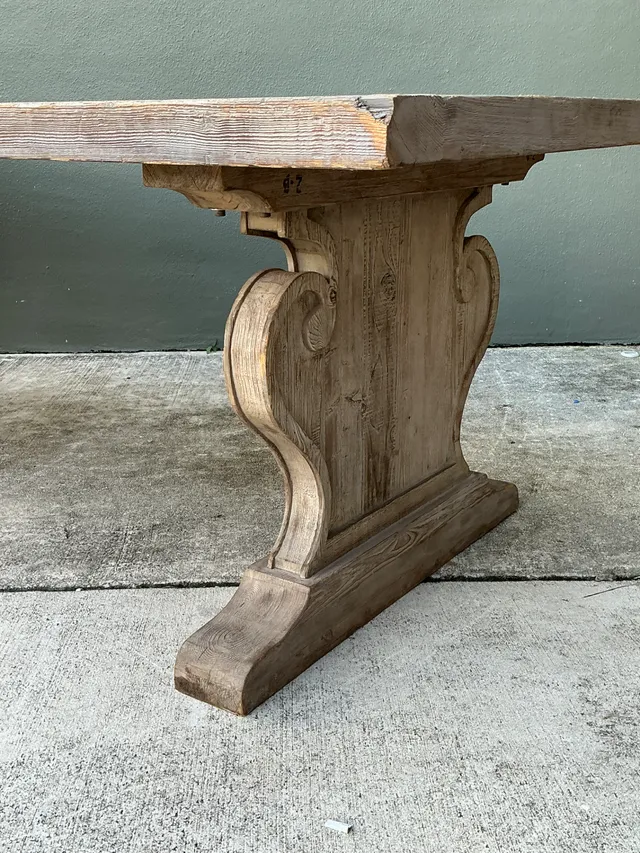 Vintage Sculptural Wood Dining Table — additional photo 1