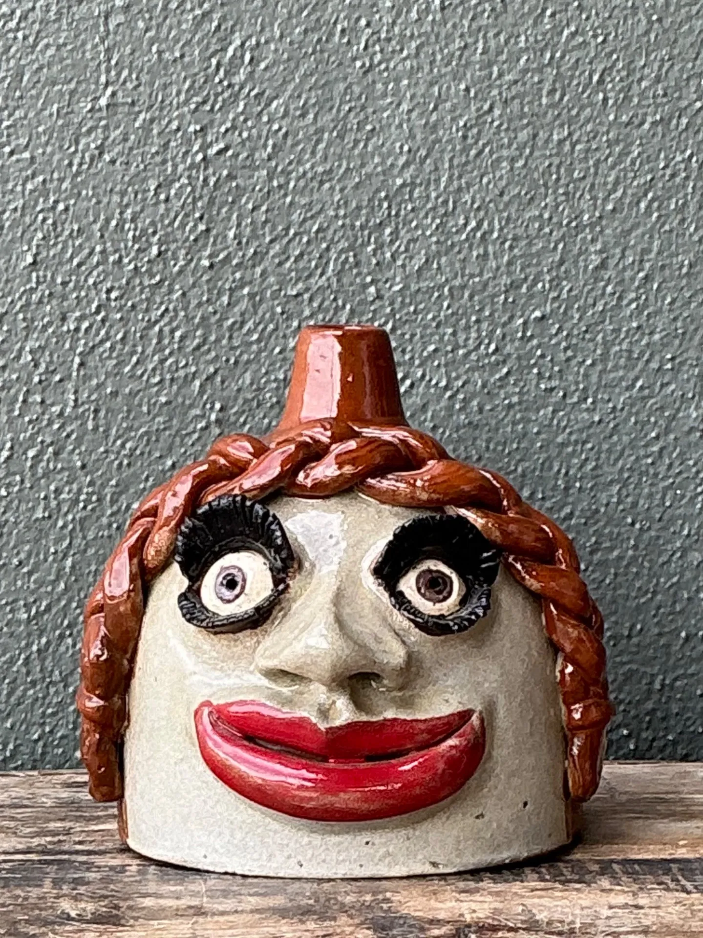 Vintage Handcrafted Ceramic Face Jug — additional photo 5