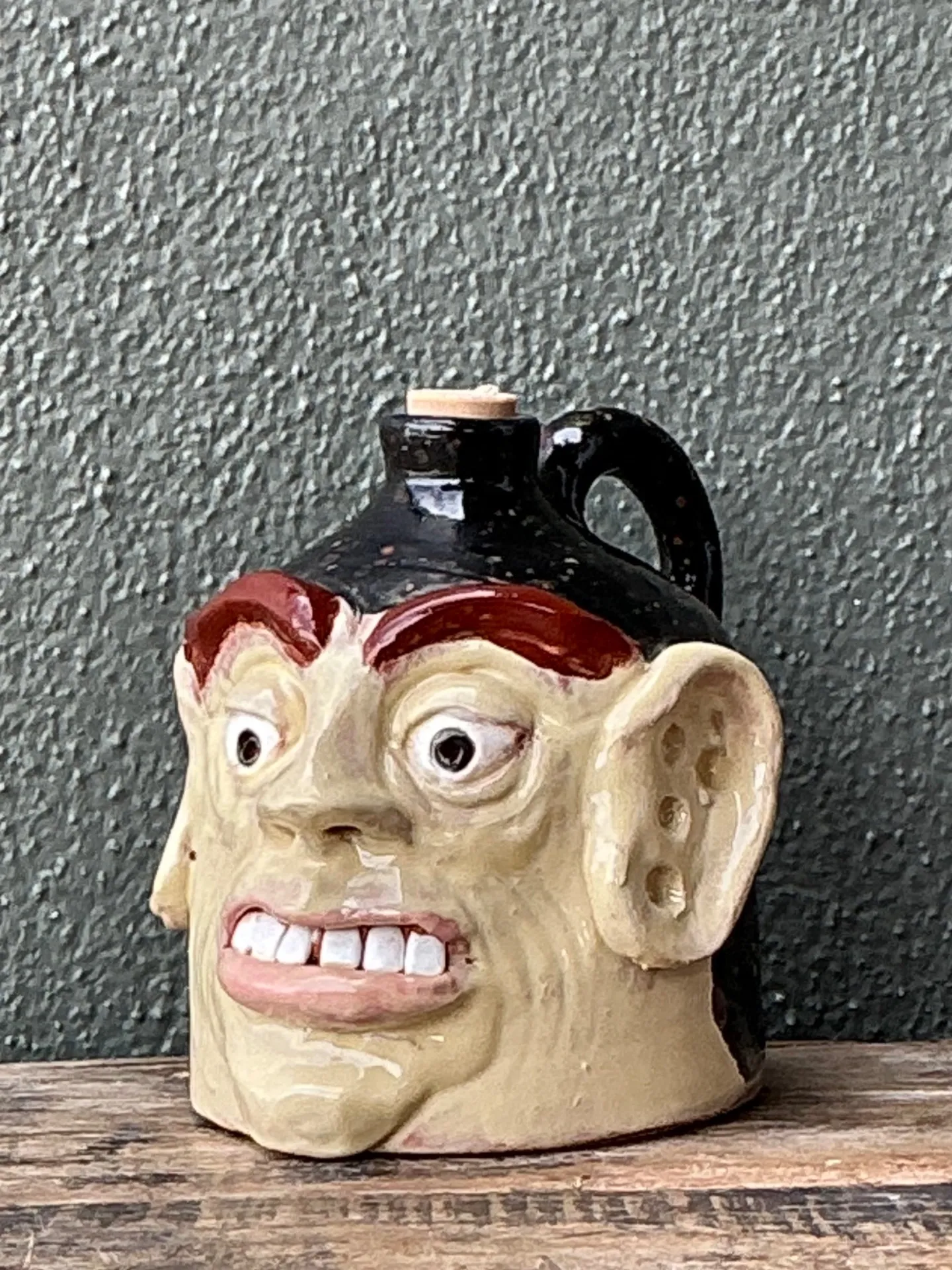 Vintage Handcrafted Ceramic Face Jug — additional photo 1